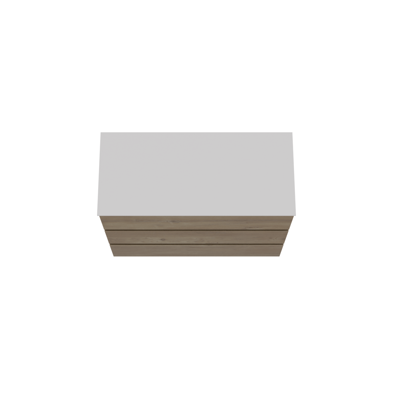 Storke Edge meuble salle de bains à poser 100 x 46 cm chêne brut avec Tavola tablette simple en solid surface blanc mat