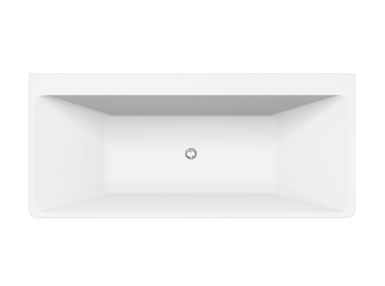 Luca Varess Coda halb freistehende Badewanne, 180 x 80 cm, Acryl, weiß matt