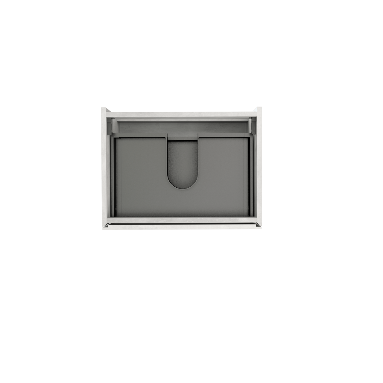 Storke Edge hängender Bad-Unterschrank, 60 x 46 cm, Beton silbergrau, 2 Schubladen