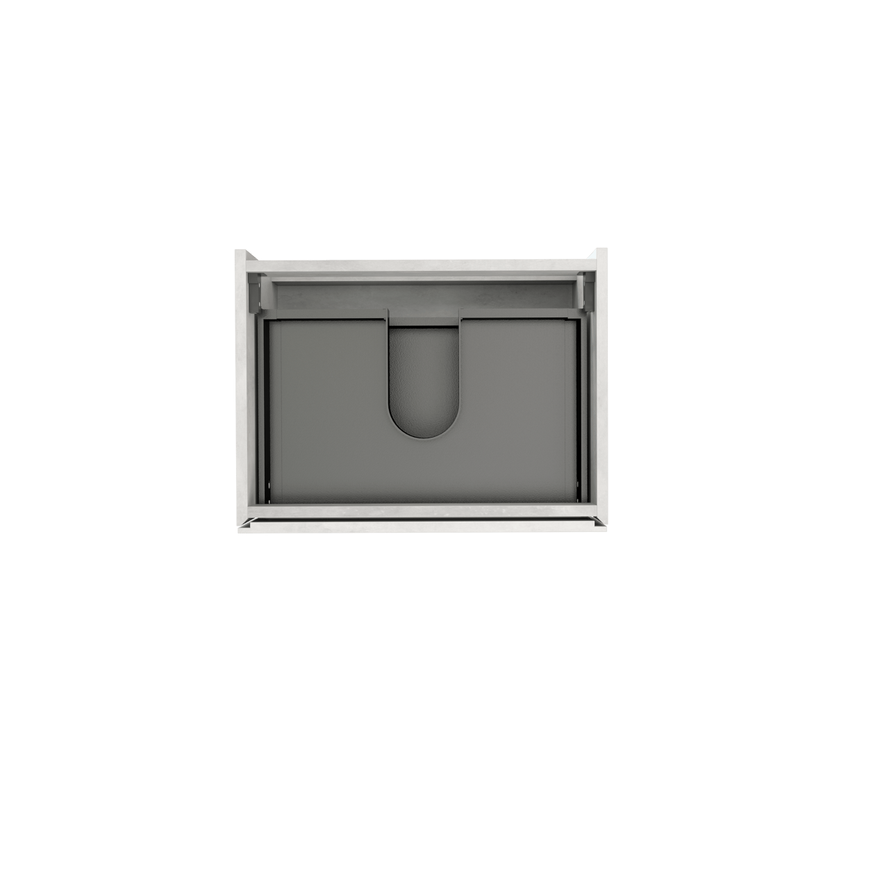 Storke Edge zwevende wastafelonderkast 60 x 46 cm beton zilvergrijs 2 lades