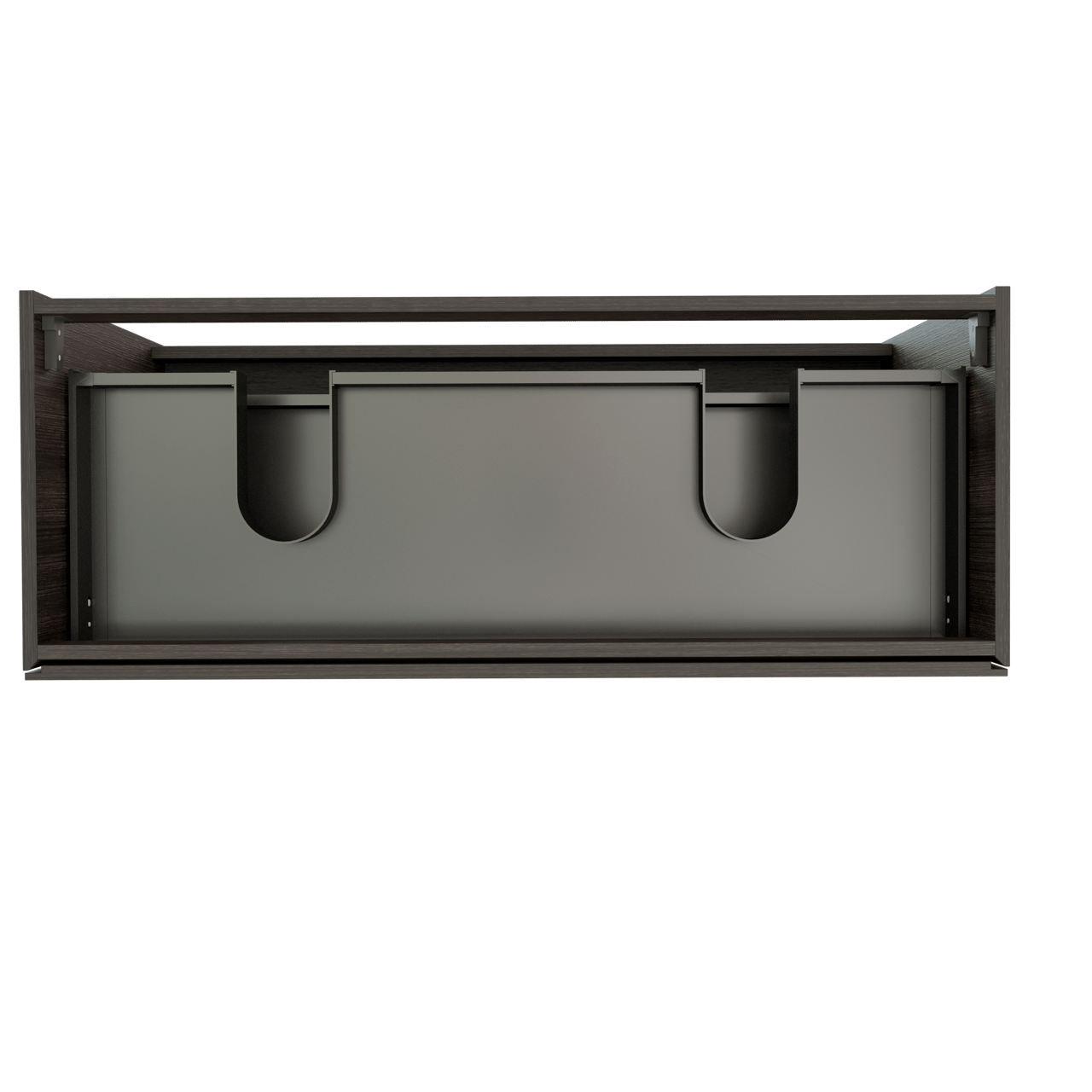 Storke Edge staande wastafelonderkast 120 x 46 cm donkere eiken 3 lades 2 sifonuitsparingen