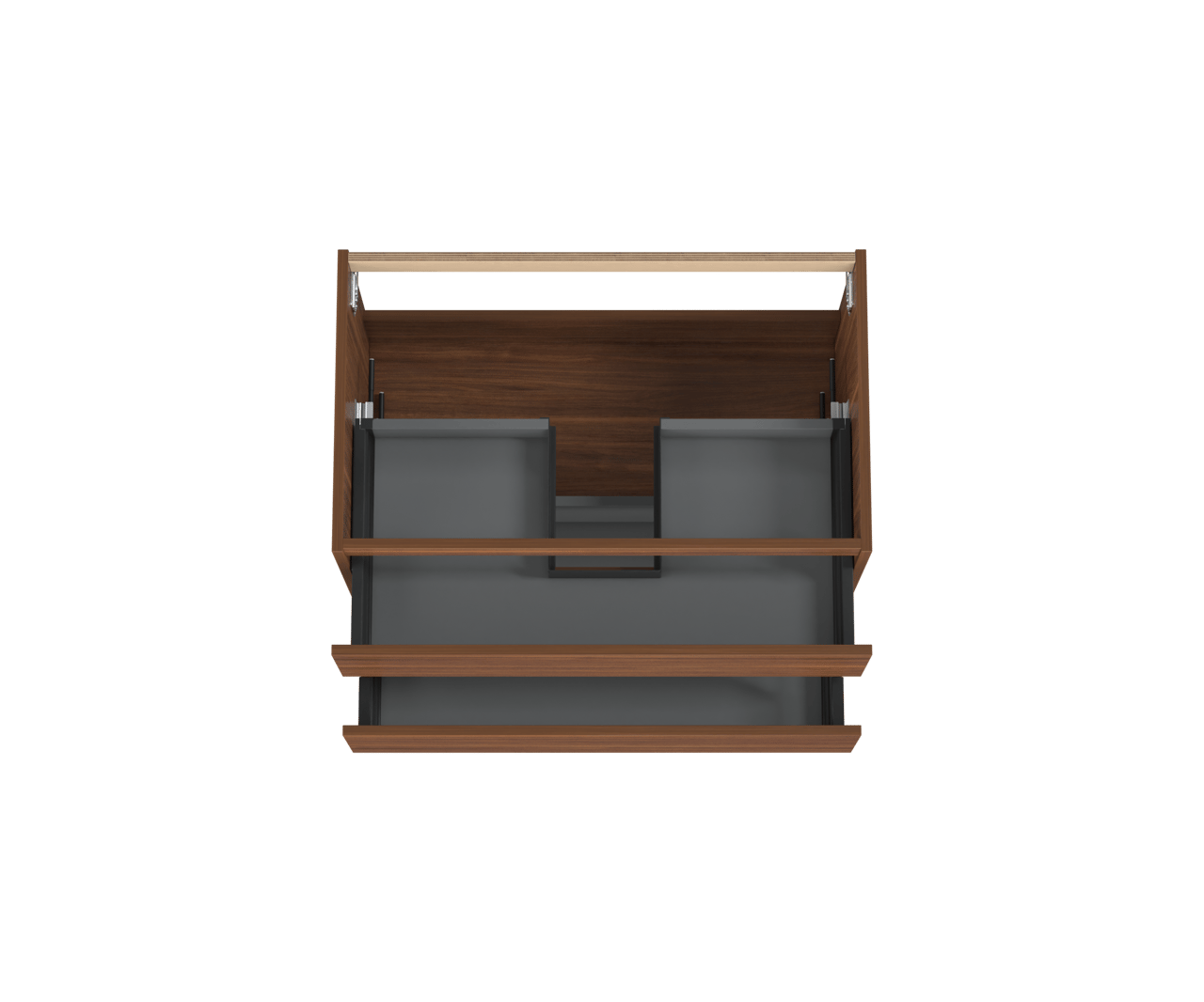 Balmani Lucida zwevende wastafelonderkast 90 x 55 cm Amerikaans notenhout 2 lades