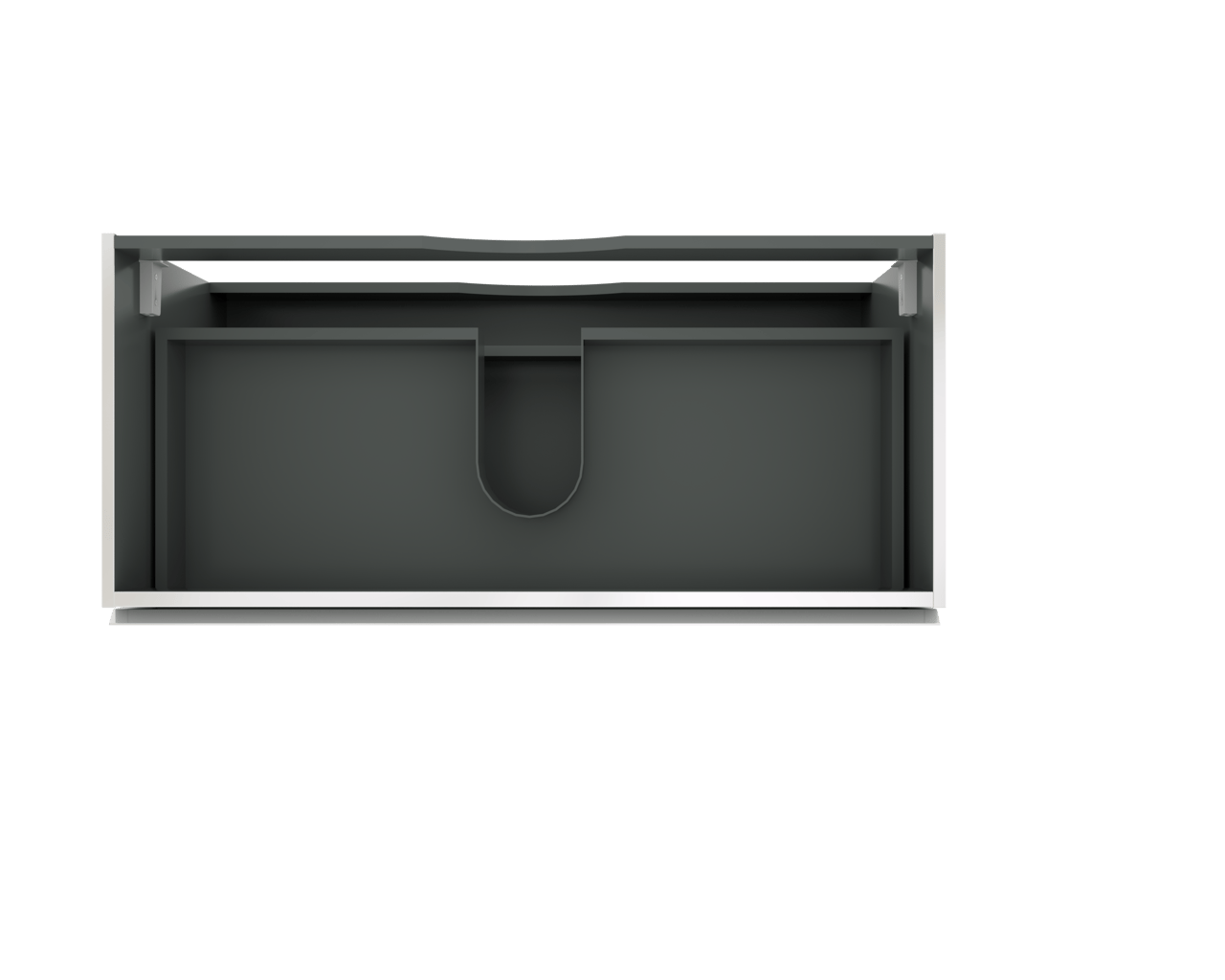 Linie Lado hängender Waschbeckenunterschrank: 100 x 46 cm, Weiß matt, 2 Schubladen