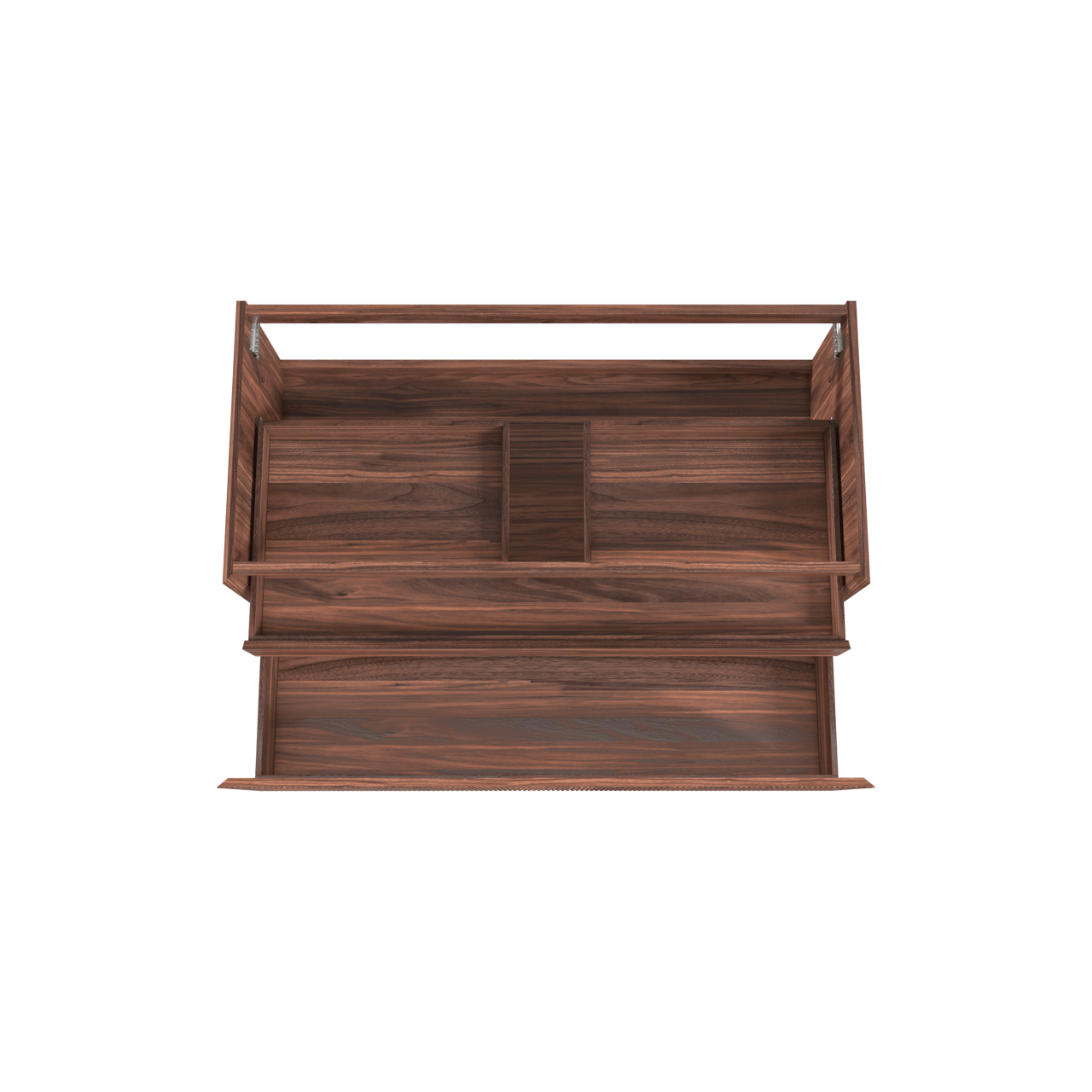 Balmani Fila hängender Waschbeckenunterschrank: 120 x 55 cm, Nussbaum, Furnierholz, 2 Schubladen