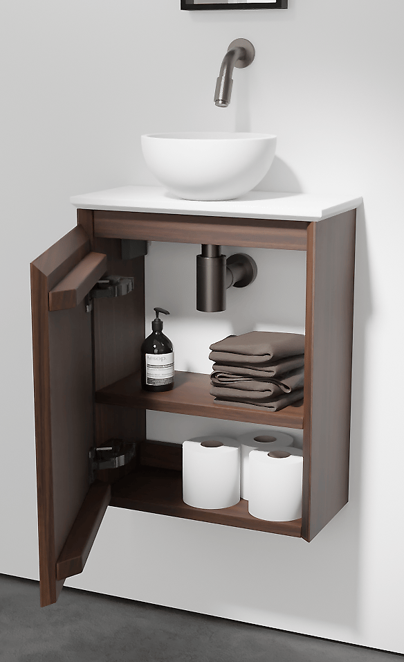 Balmani Mitra zwevende toiletmeubelkast 42 x 21 cm Amerikaanse notelaar