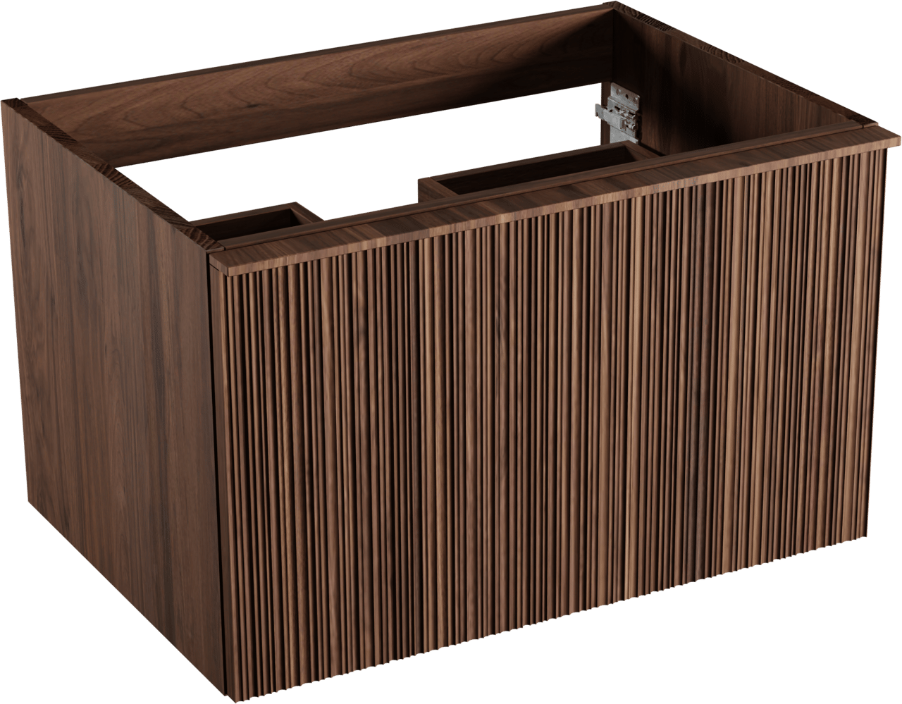 Balmani Forma zwevende wastafelonderkast 75 x 55 cm Amerikaans notenhout 2 lades vert. asym. groef