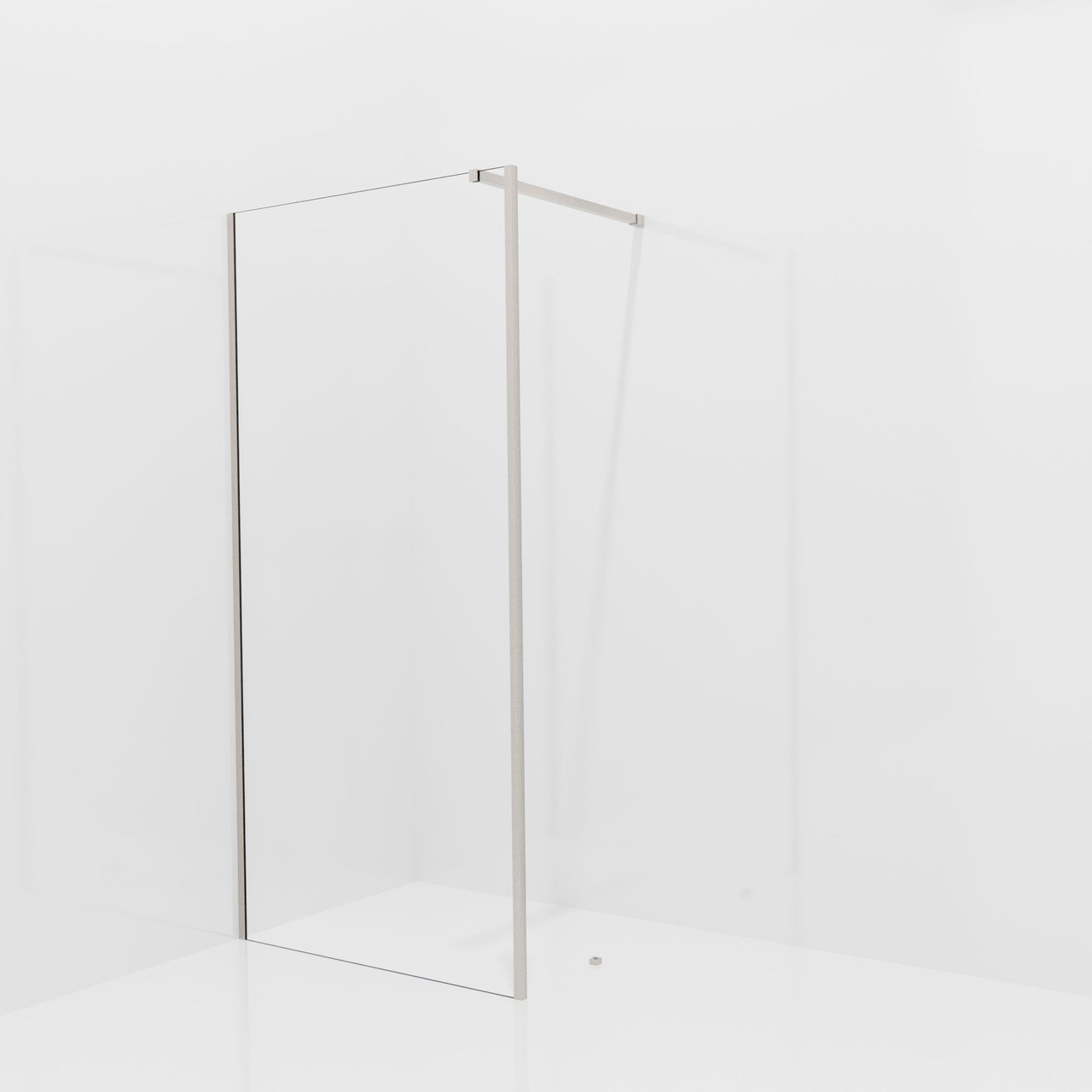 Balmani Modular inloopdouche met vaste zijwand: 100 x 200 cm, Helder glas met coating, Brushed CoolMetal profielen