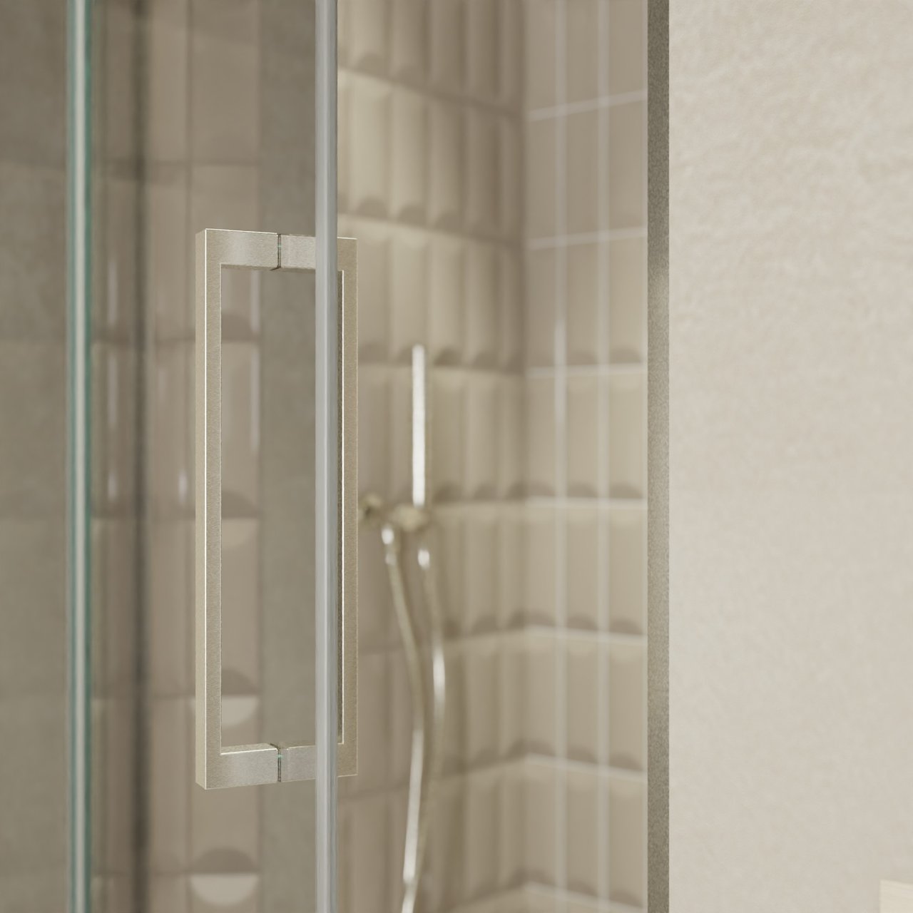 Balmani Senses Design douche draaideur links 100 cm x 210 cm Reflex spiegelglas, Brushed CoolMetal profielen