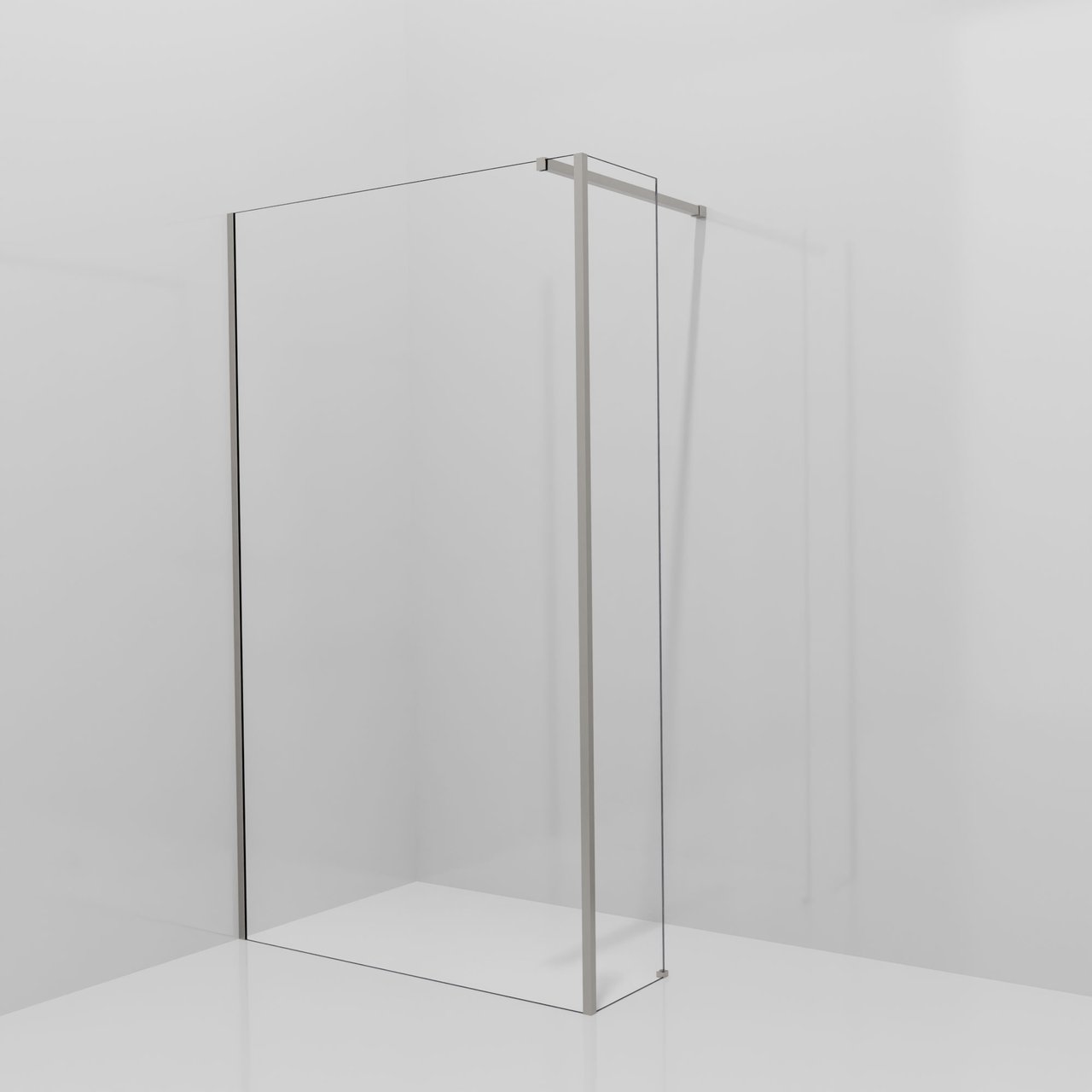 Balmani Modular douche à l'italienne avec paroi latérale fixe: 120 x 200 cm, Verre transparent, Profil Brushed Inox