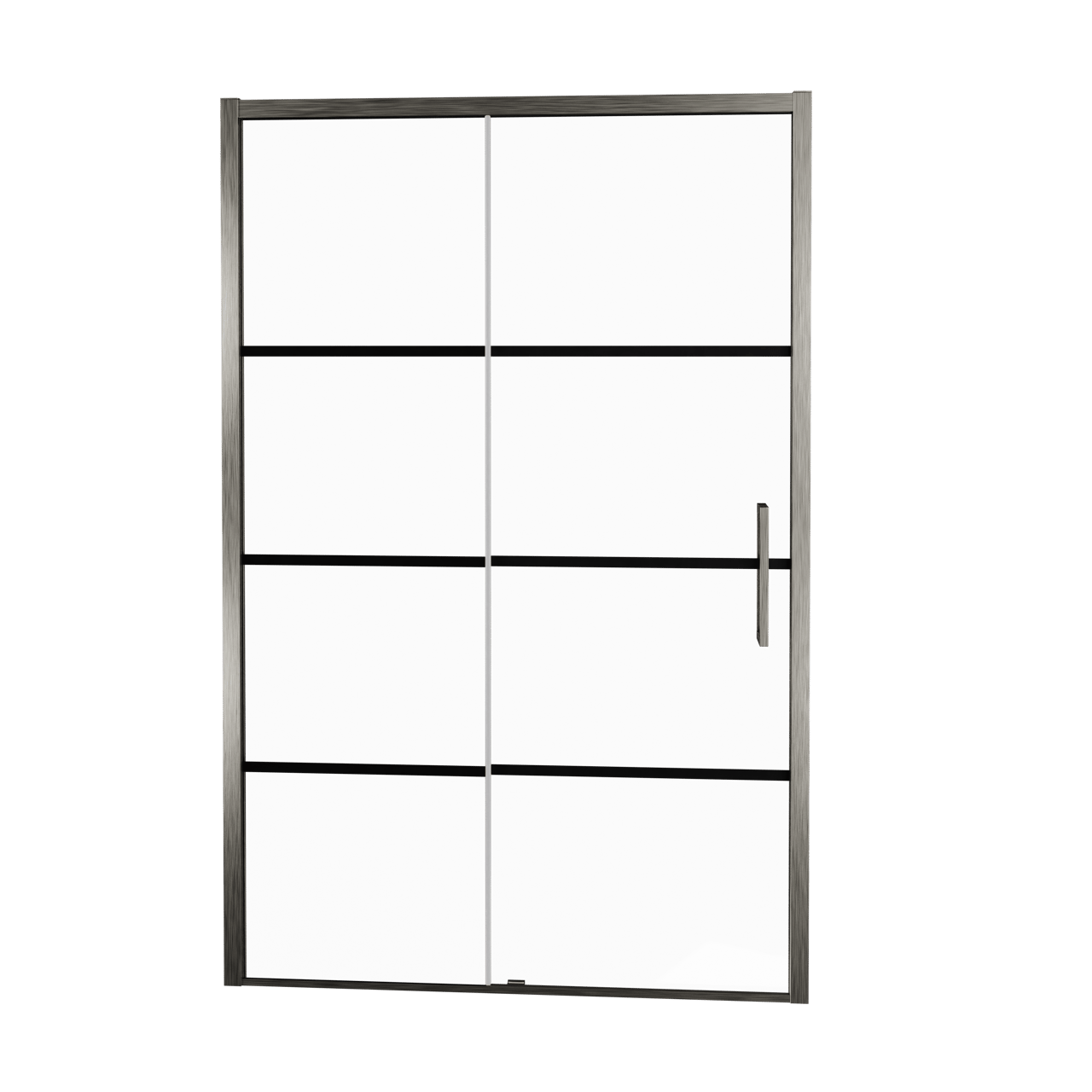 Balmani Senses Design Dusche Schiebetür, Links, 160 cm x 210 cm, Lined Glas, Profil Brushed GunMetal, inklusive Coating