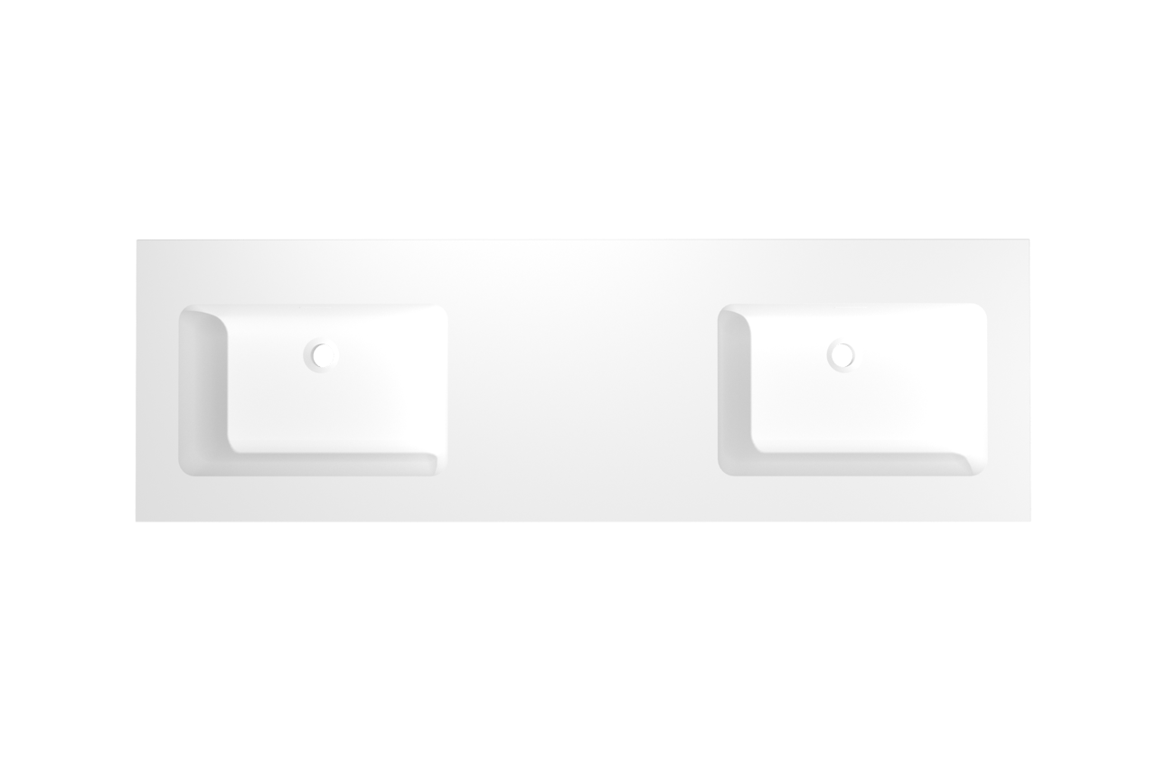 Storke Mata Doppelwaschtisch, Solid Surface matt, 165 x 52 cm