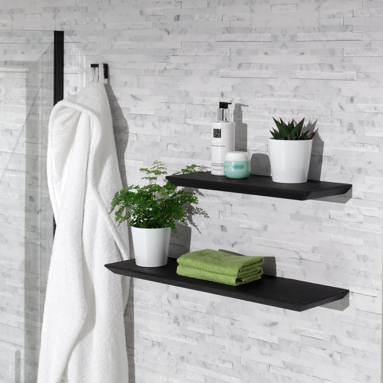 Balmani Mitra étagère murale noir mat 40 x 16 cm