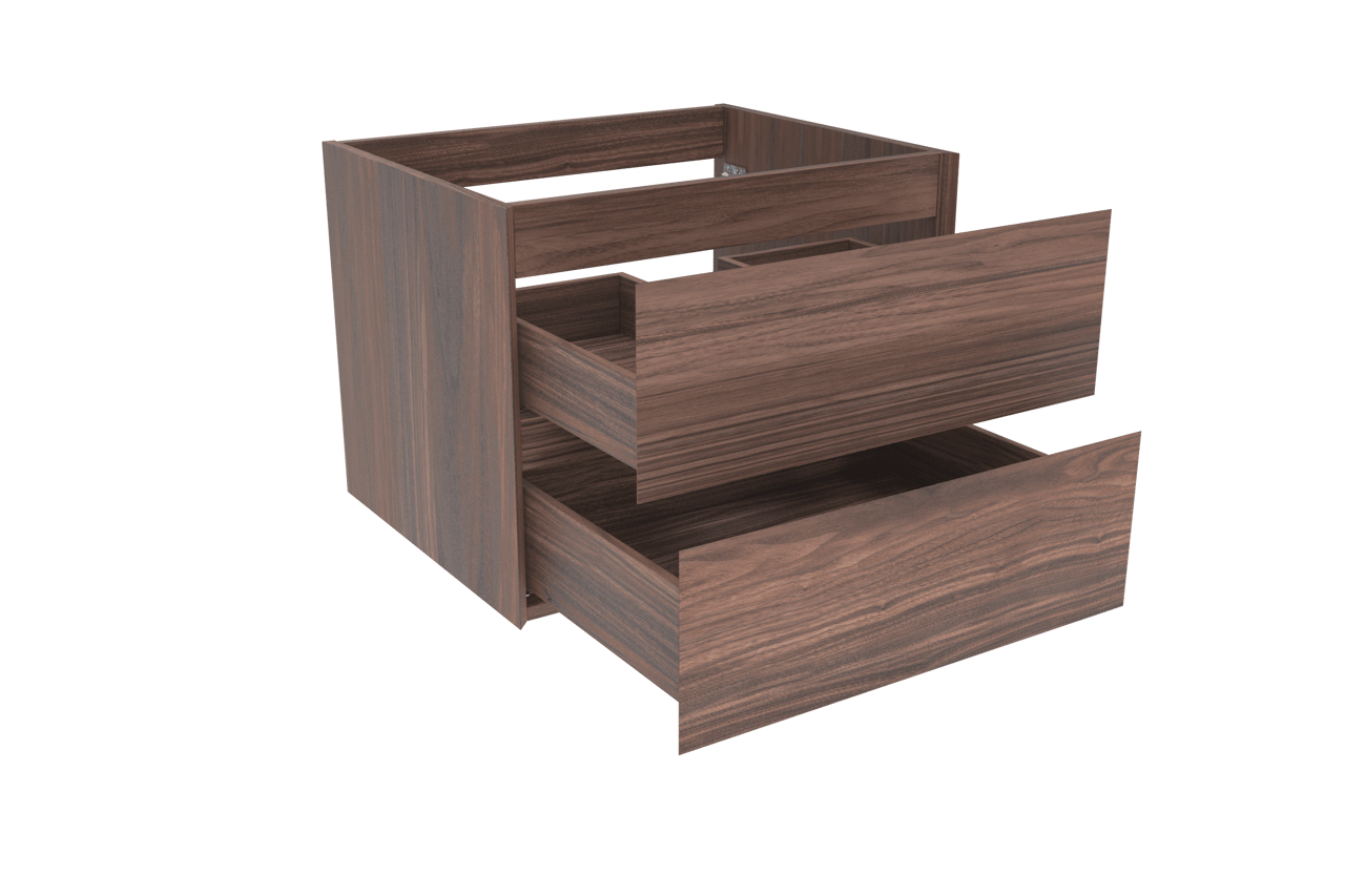 Balmani Mitra meuble sous-lavabo suspendu 67,5 x 55 cm placage noyer 2 tiroirs