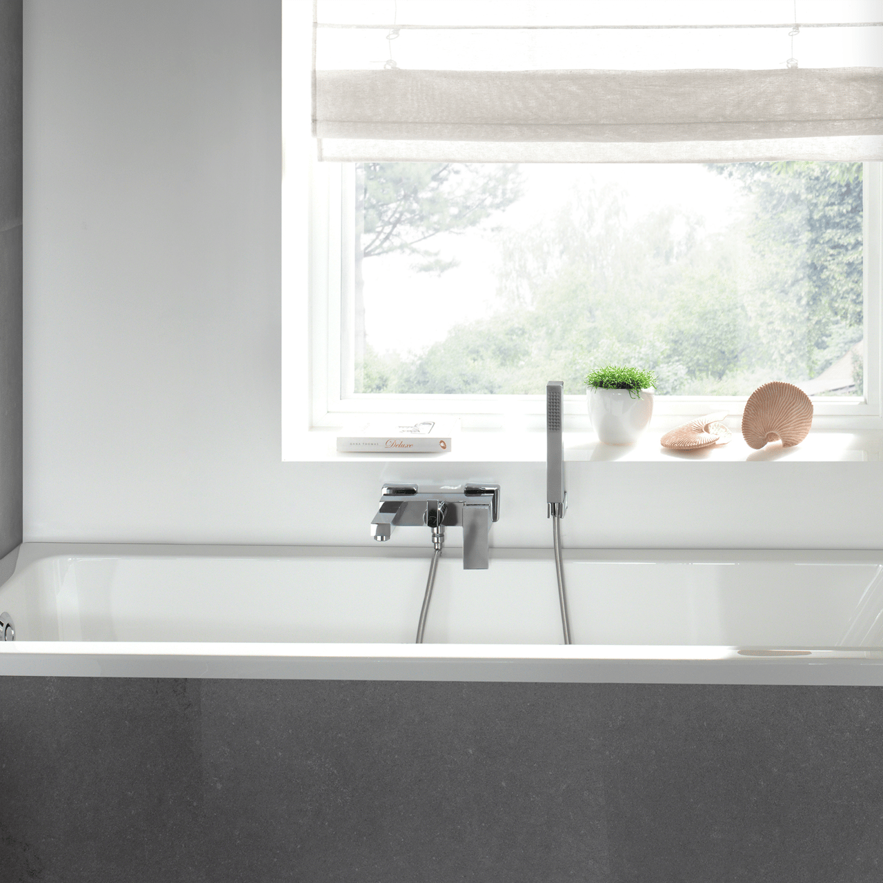 Blaufoss Cube Badewannenarmatur: Chrom glänzend