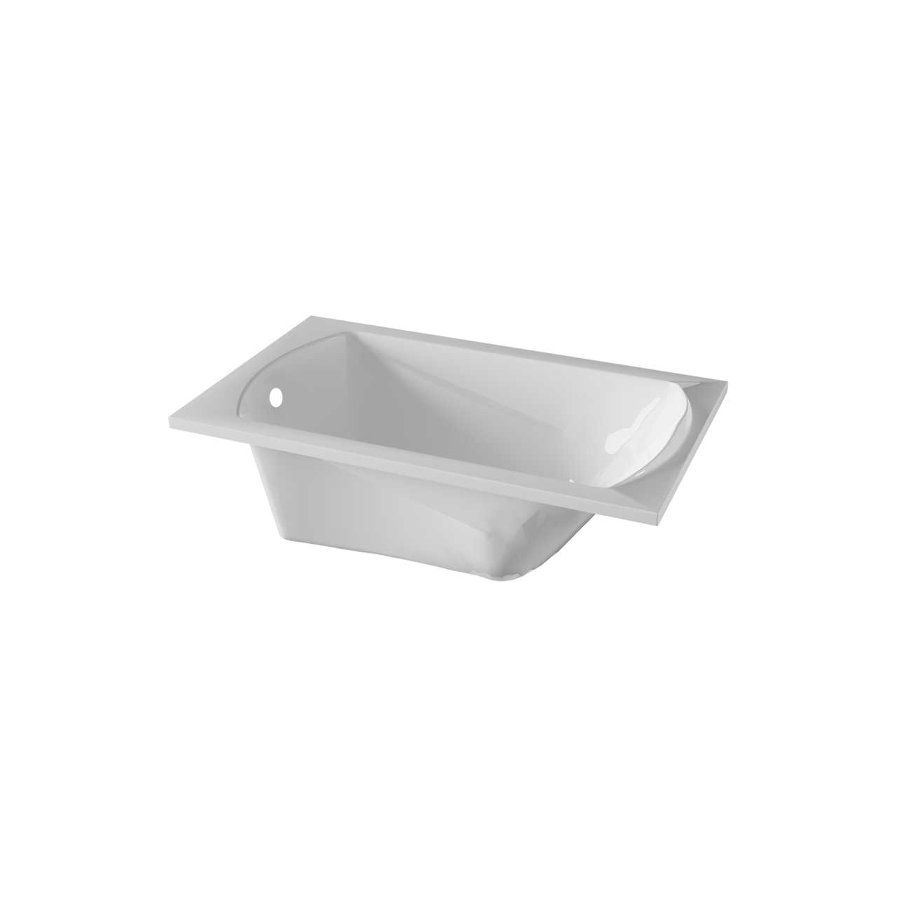 Linie Tessa Mini eenpersoons inbouwbad 120 x 70 cm acryl Hoogglans Wit