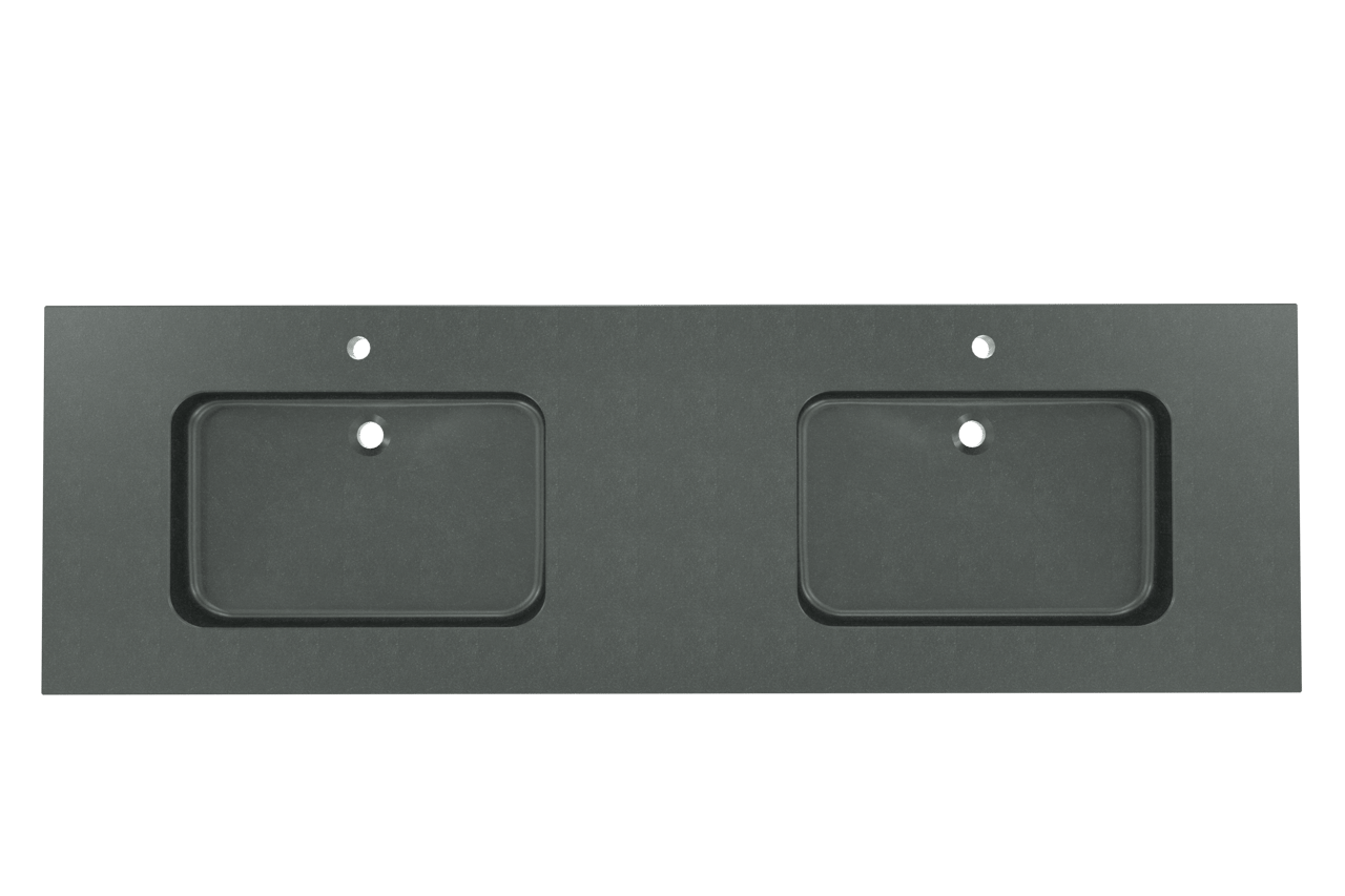 Balmani Napoli dubbele wastafel verzoete graniet 180 x 55 cm