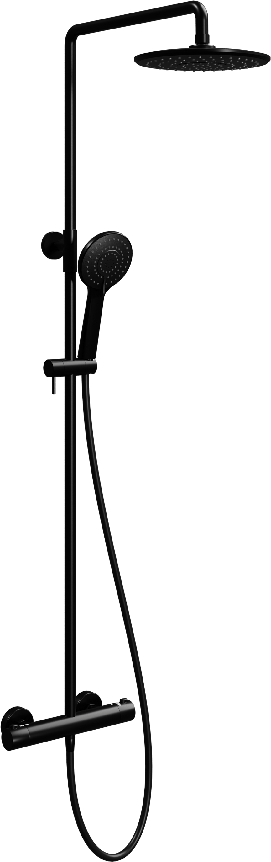 Linie Neptunus opbouw regendoucheset thermostatische kraan Mat Zwart