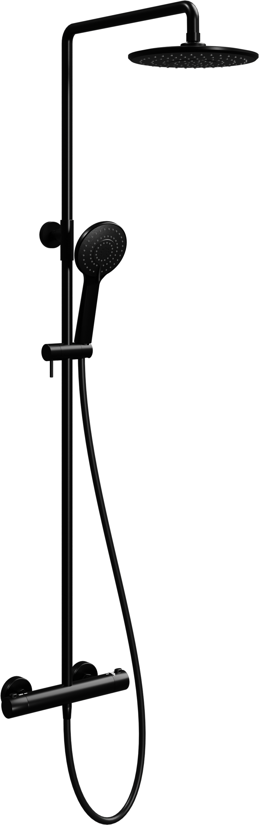 Linie Neptunus opbouw regendoucheset thermostatische kraan Mat Zwart