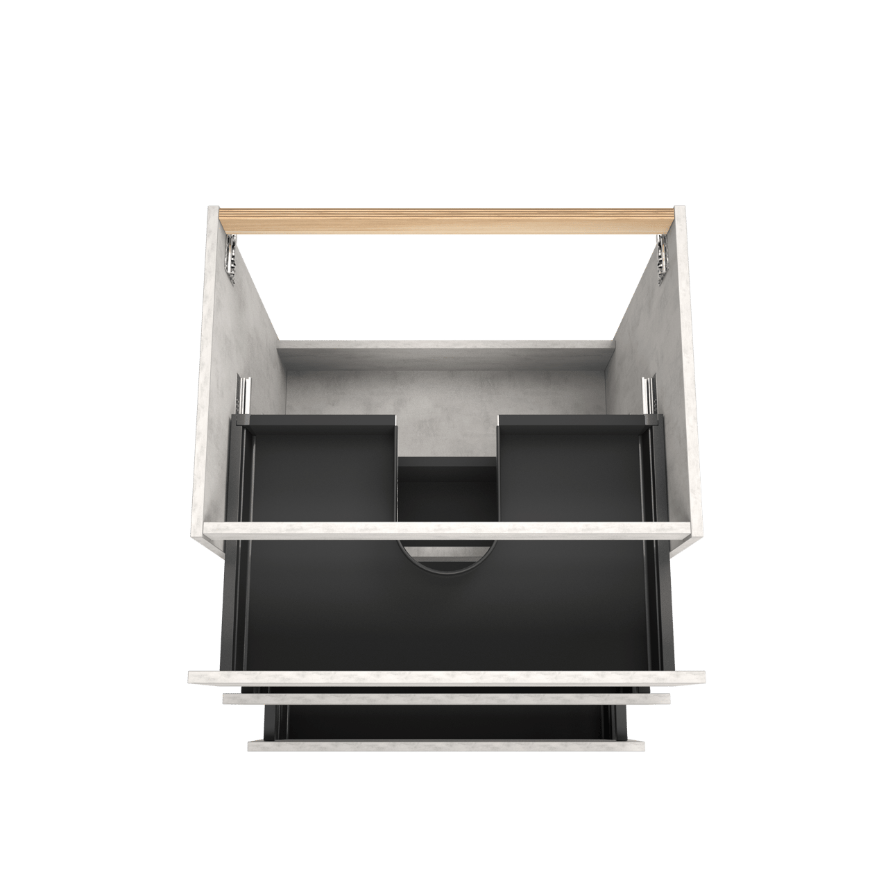 Balmani Lucida meuble sous-lavabo a poser 75 x 55 cm béton gris argent 3 tiroirs