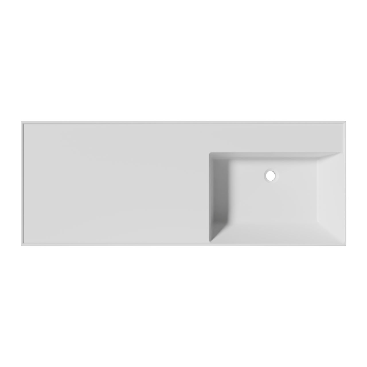 Balmani Argila asymmetrisch rechtse wastafel composietmarmer mat wit 120 x 46 cm