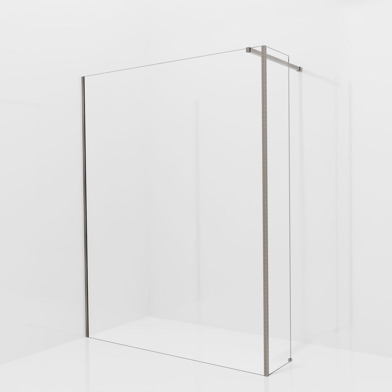 Balmani Modular inloopdouche met vaste zijwand: 160 x 200 cm, Helder glas, Brushed GunMetal profielen