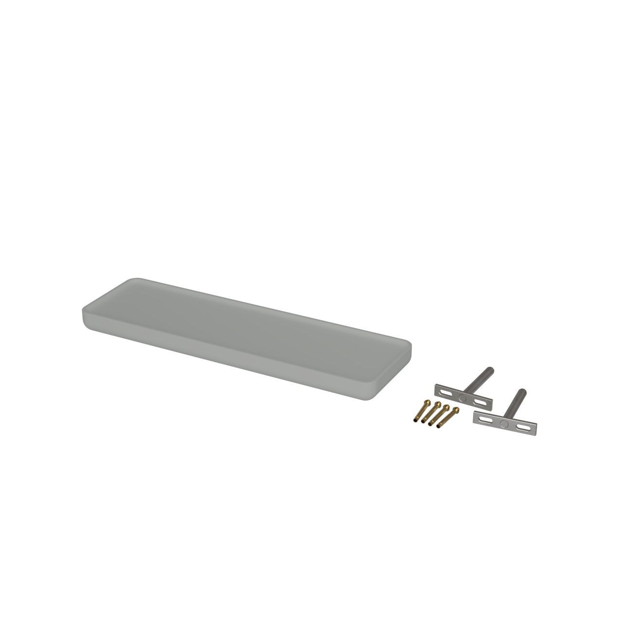 Balmani Tray étagère murale Solid Surface gris pierre mat 40 x 12 cm