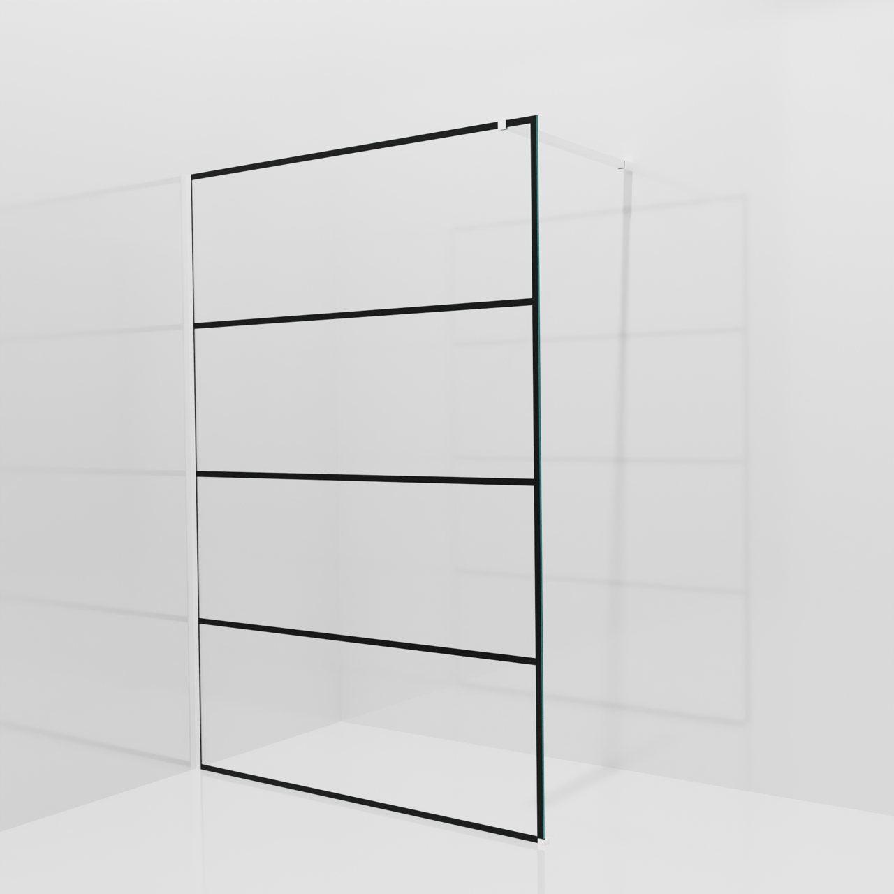 Balmani Modular inloopdouche: 140 x 200 cm, Lined, Mat witte profielen