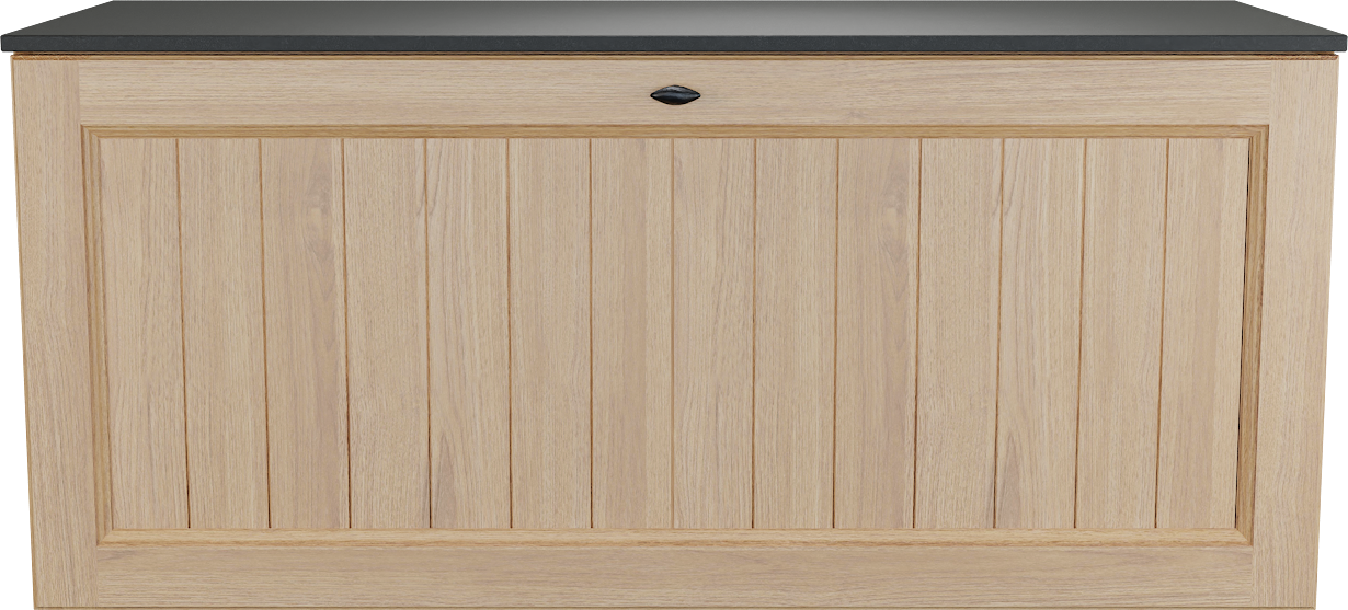 Balmani Lemon zwevend badkamermeubel 120 x 55 cm, fineer natuur eik met Stretto enkel tablet in graniet zwart