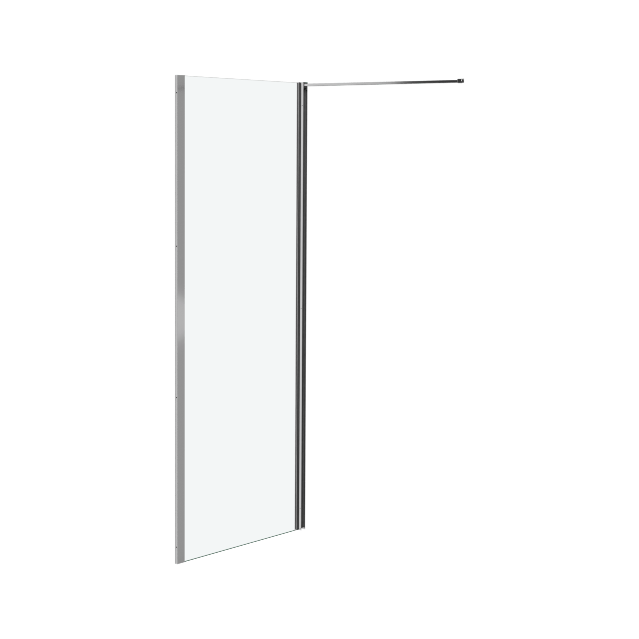 Luca Varess Kuresa panneau latéral 90 cm verre transparent profilé chrome brillant
