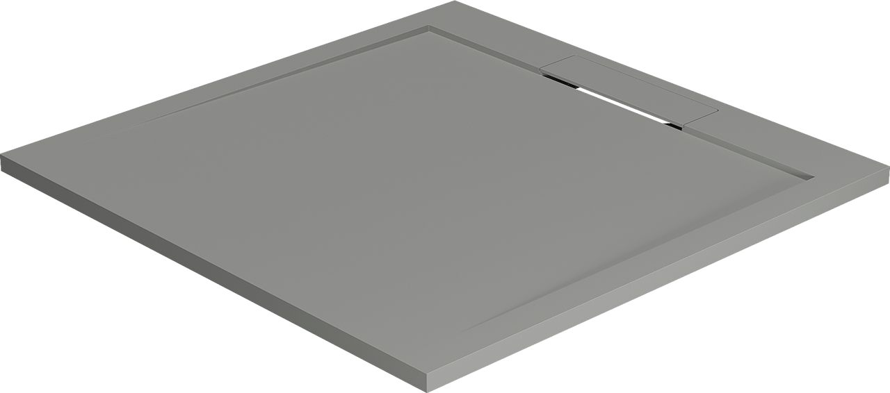 Balmani Andes Duschwanne: 90 x 90 cm, Solid Surface, Steingrau matt
