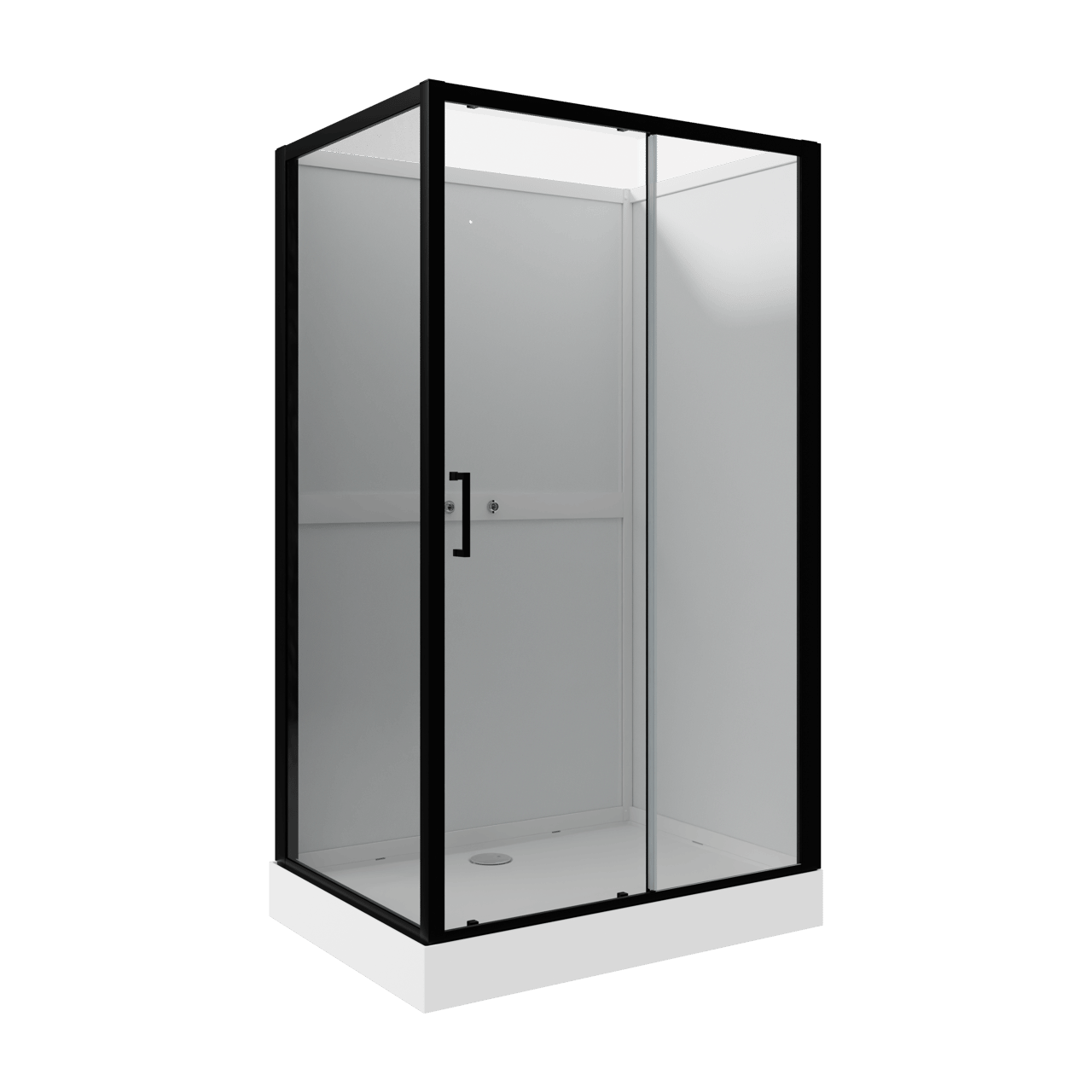 Luca Varess Talan cabine de douche avec porte coulissantes 90 x 120 cm verre transparent profil noir mat
