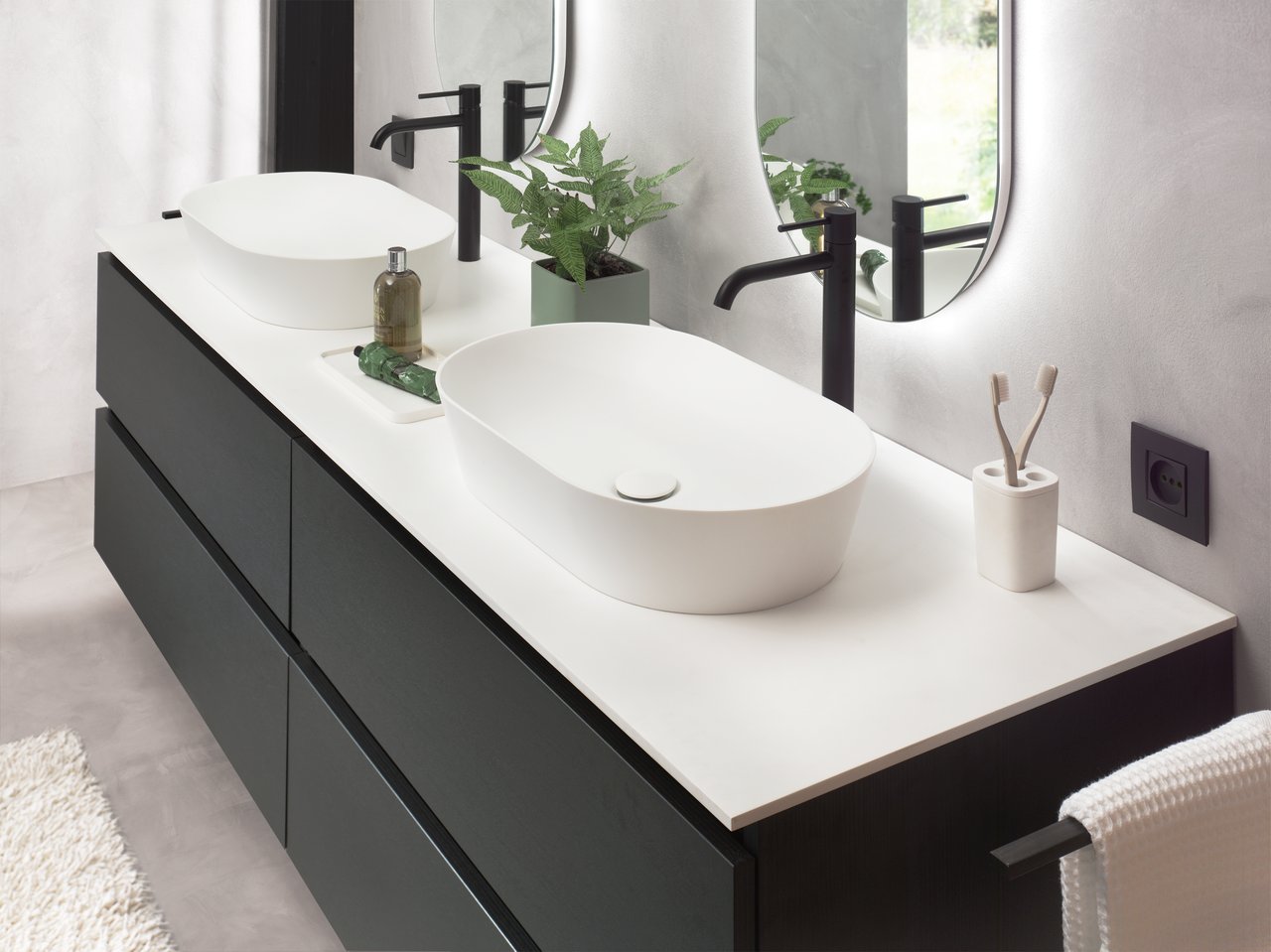 Balmani Still waskom matte Solid Surface ovaal 54 x 34 cm