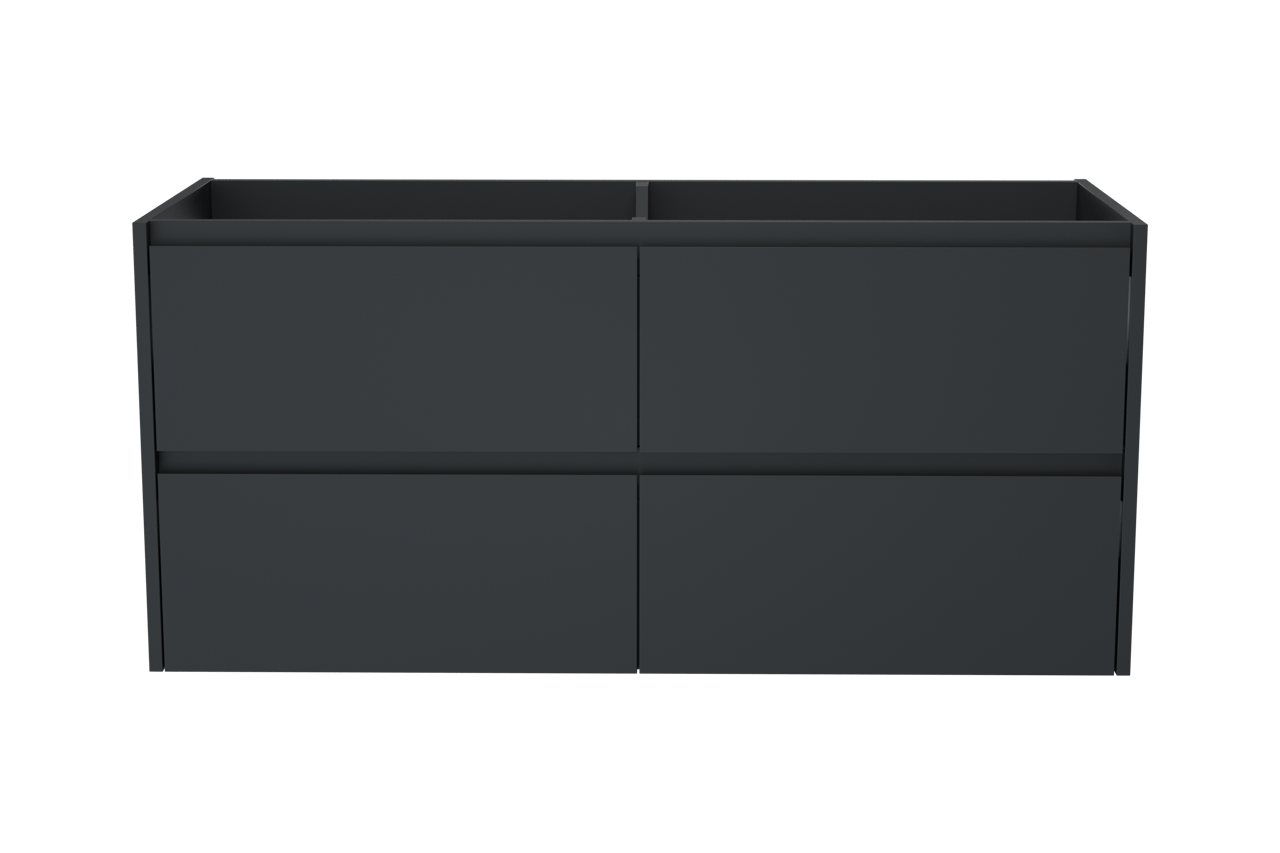 Storke Seda zwevend wastafelonderkast 130 x 52 cm Mat Zwart 4 lades