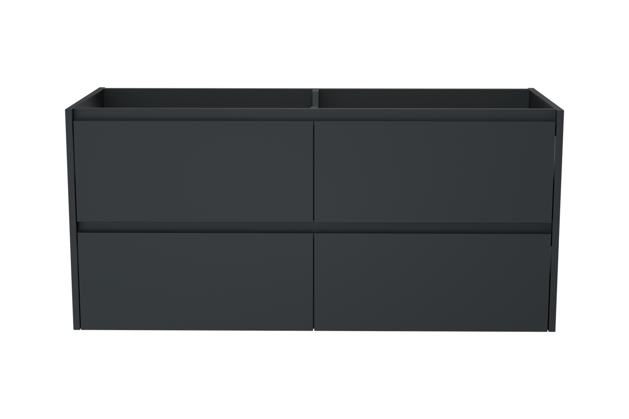 Storke Seda zwevend wastafelonderkast 130 x 52 cm Mat Zwart 4 lades