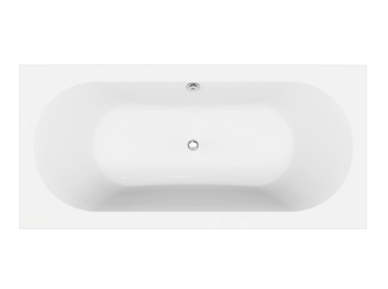 Luca Varess Rosala 2-Personen-Einbaubadewanne: 190 x 90 cm, Acryl, Weiß Glänzend