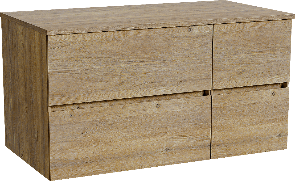 Storke Edge meuble salle de bains suspendu 100 x 52 cm chêne brut avec Panton tablette simple en mélaminé chêne brut