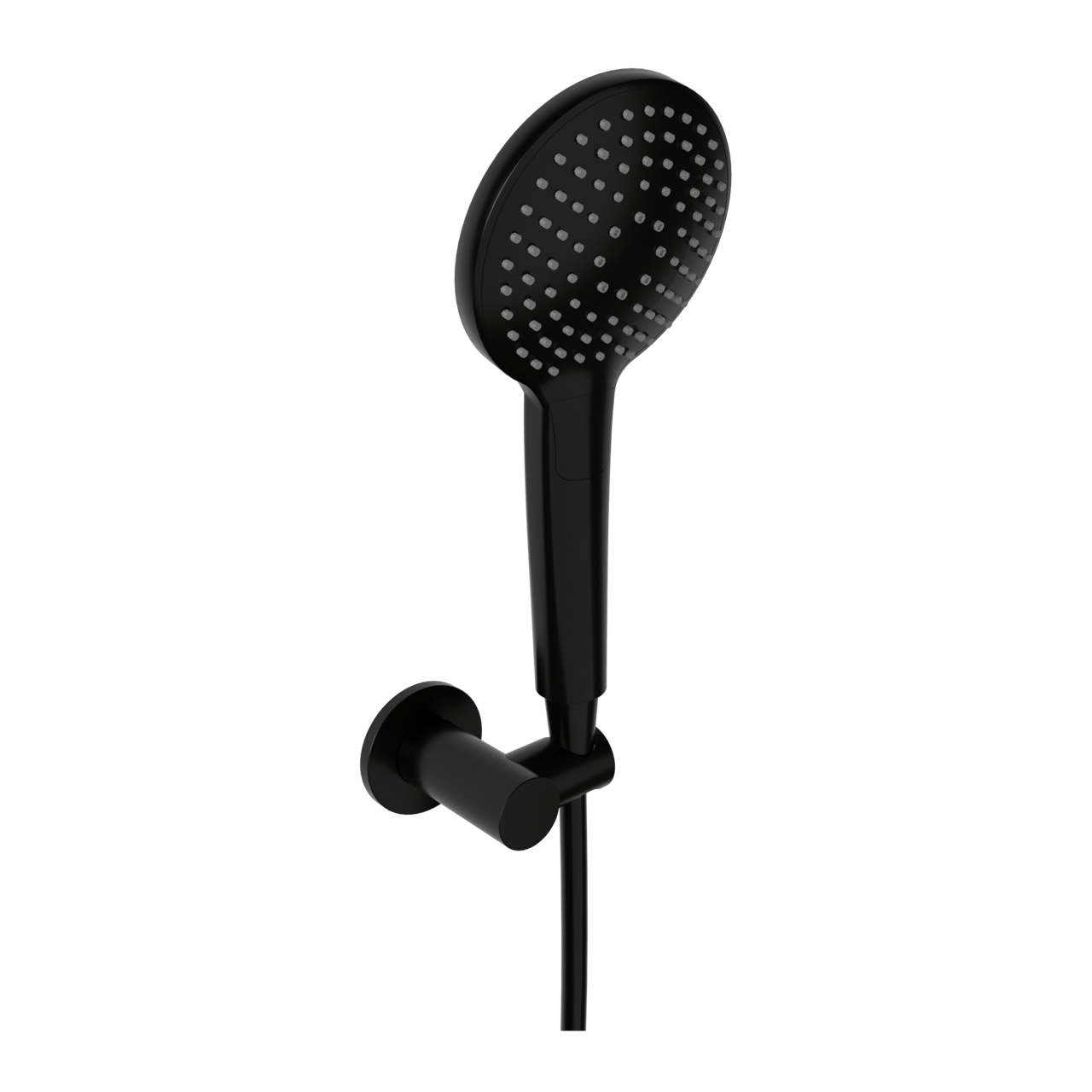 Blaufoss Round Handbrause-Set: 3jet, Schwarz Matt