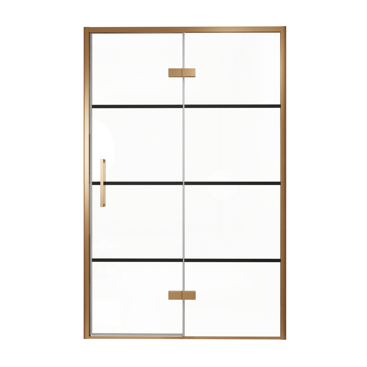 Balmani Senses Design douche draaideur rechts 140 cm x 210 cm Lined glas, Brushed Rosegold profielen