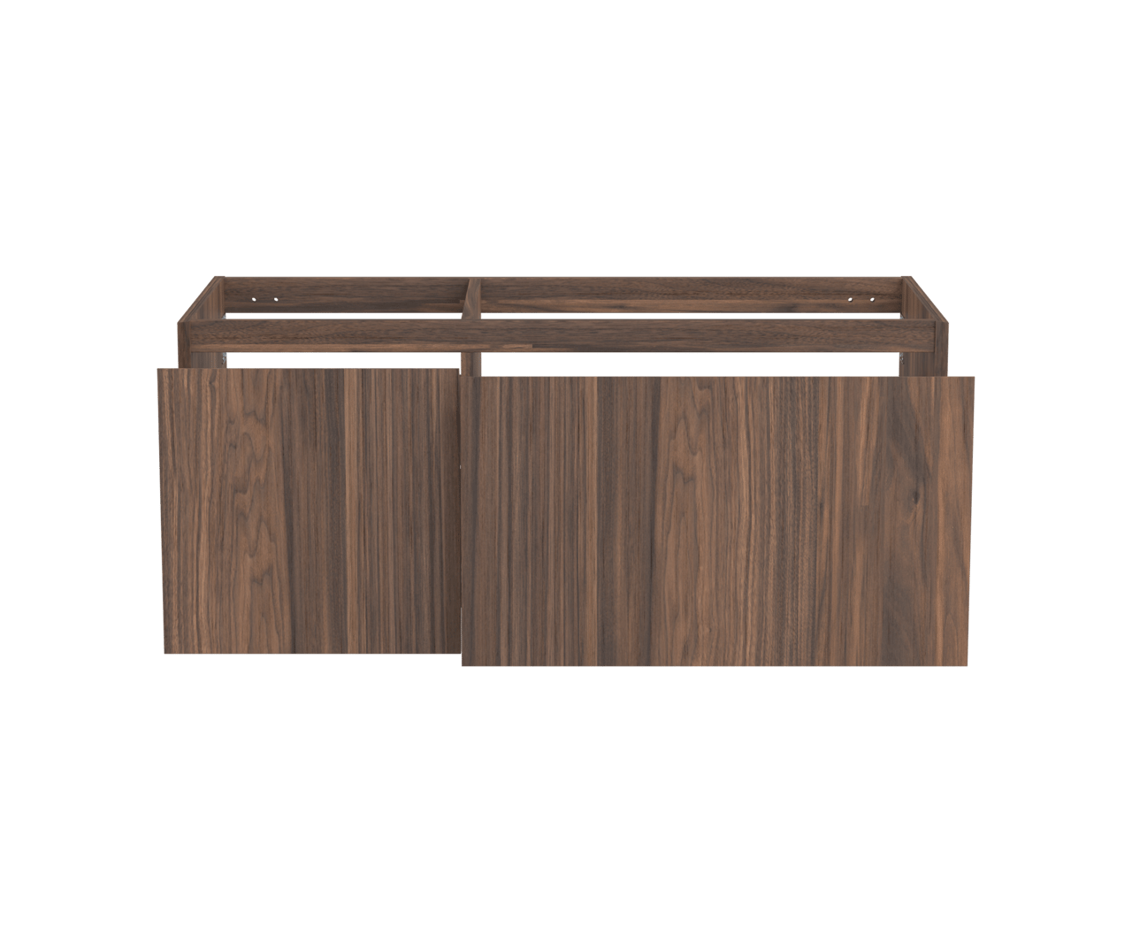 Balmani Idra meuble sous-vasque suspendu 120 x 55 cm asymétrique à droite plaqué noyer 4 tiroirs