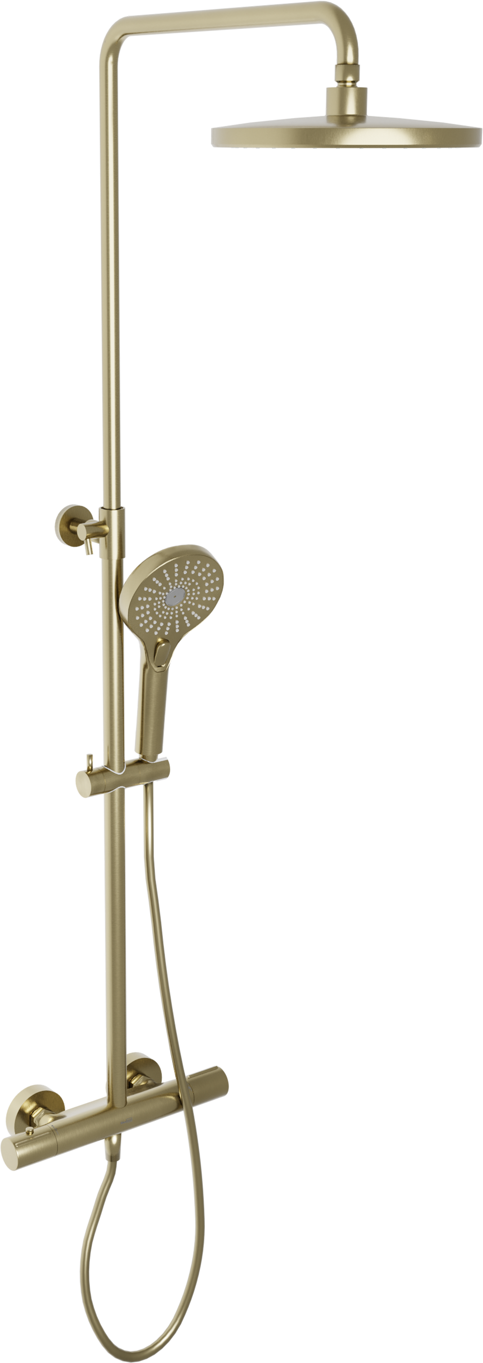 Blaufoss Onos 250 thermostatische kraan regendoucheset Brushed Champagne Gold