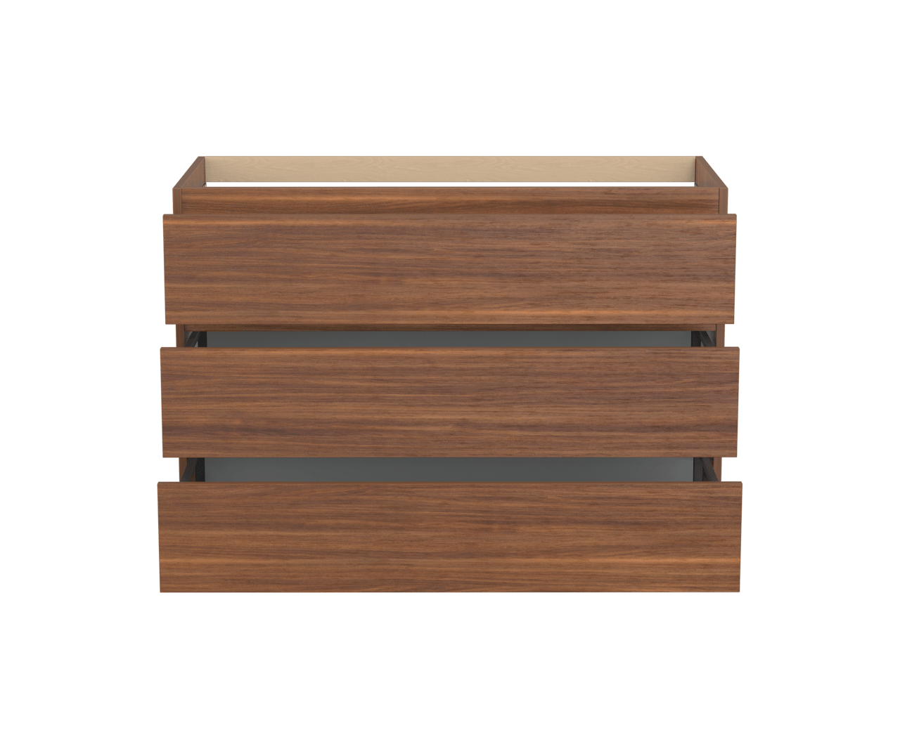 Balmani Lucida stehend Bad-Unterschrank 120 x 55 cm, Amerikanischer Nussbaum, 3 Schubladen