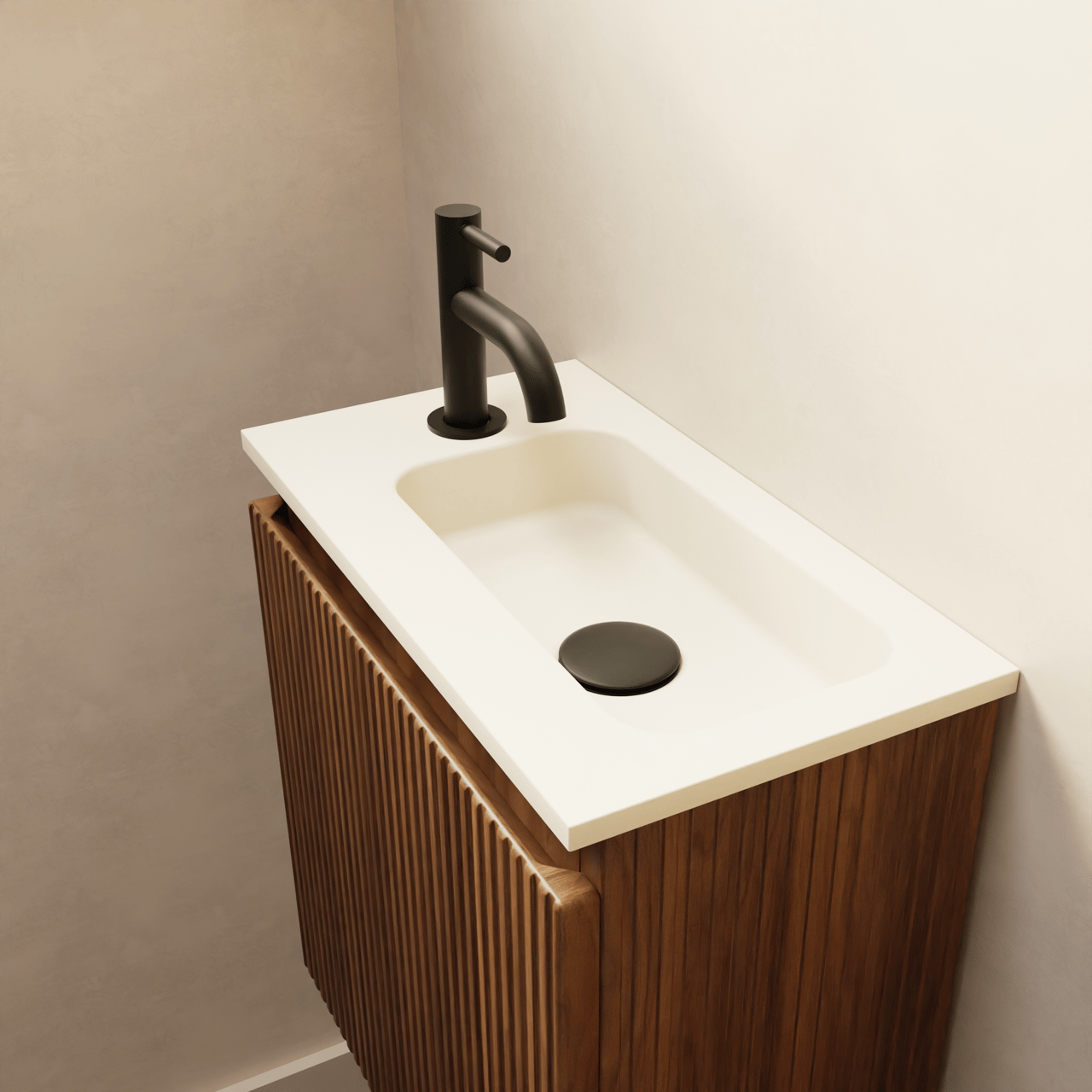 Storke Ribs Toilettenschrank hängend 40 x 22 cm nussbaum