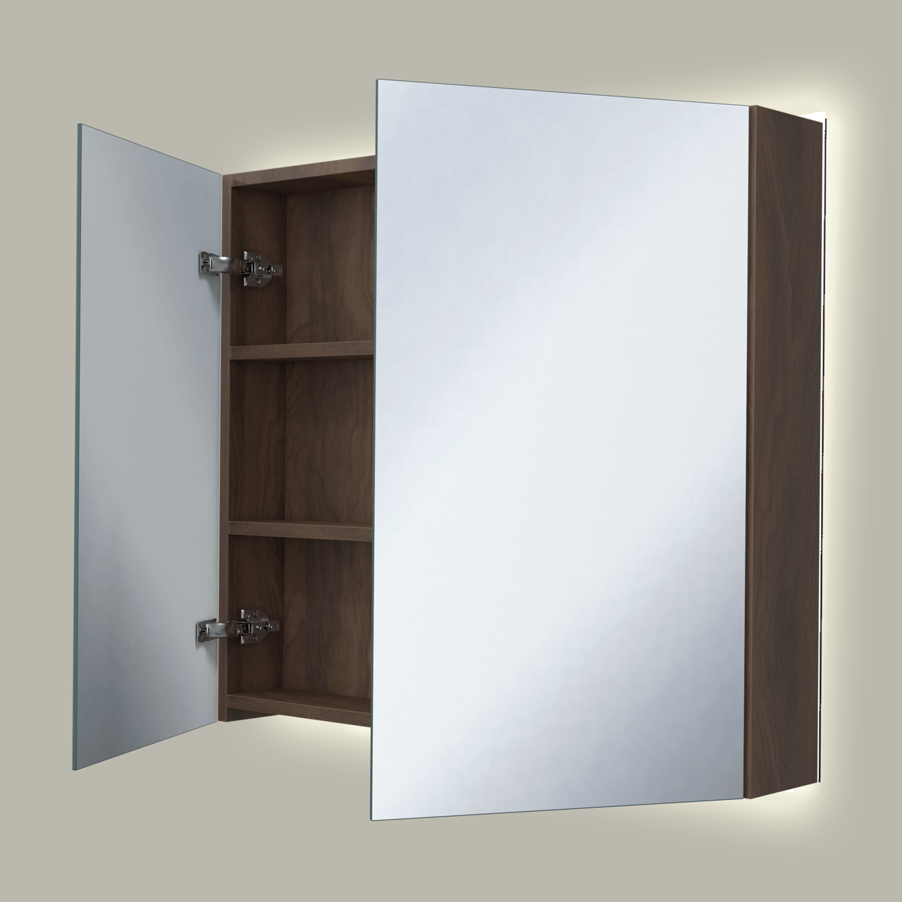 Storke Reflecta armoire de toilette lumineuse 85 x 75 cm noyer