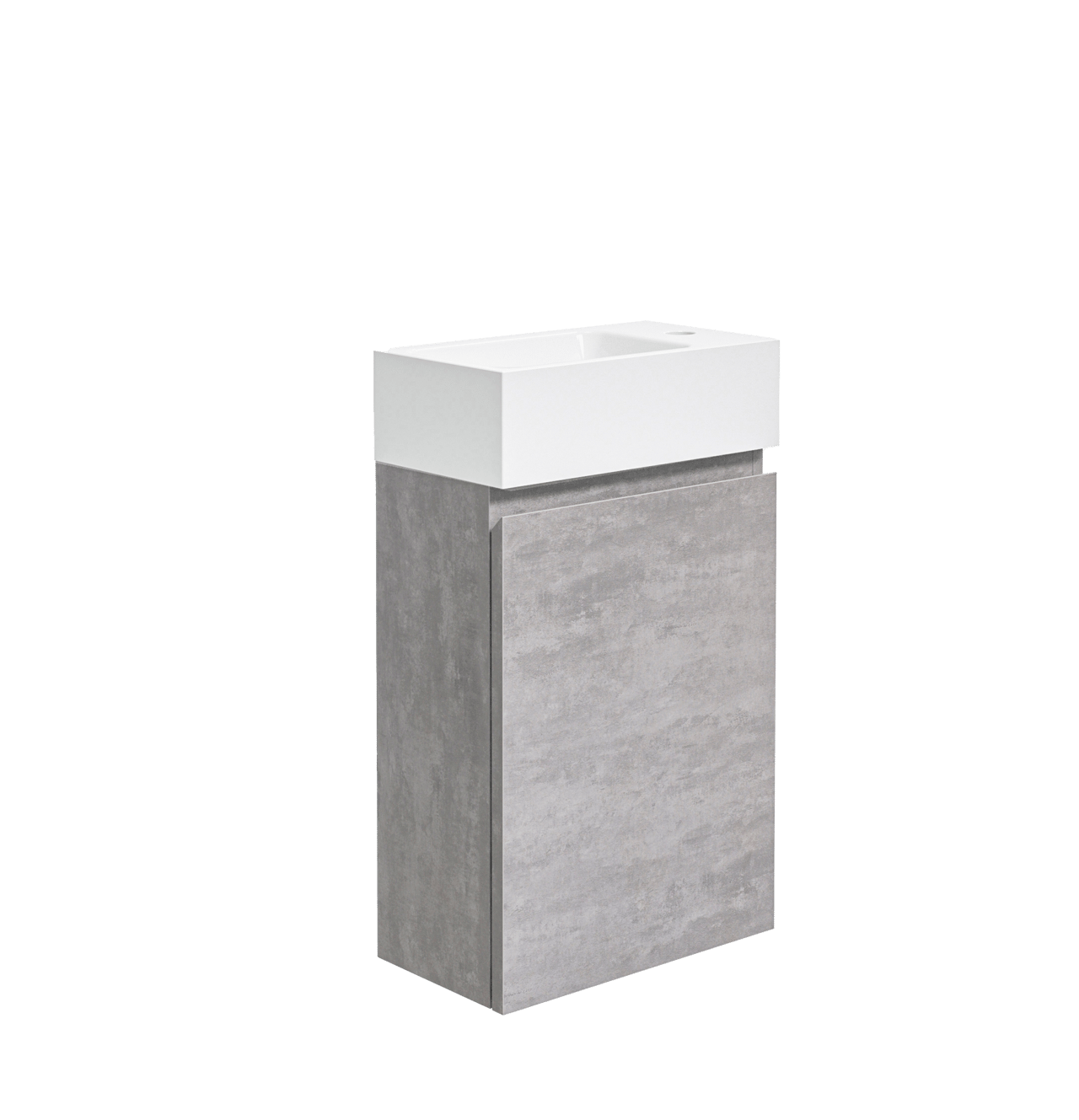 Linie Lado meuble wc suspendu 40 x 22 cm béton gris foncé avec Baro lavabo en céramique blanc brillant