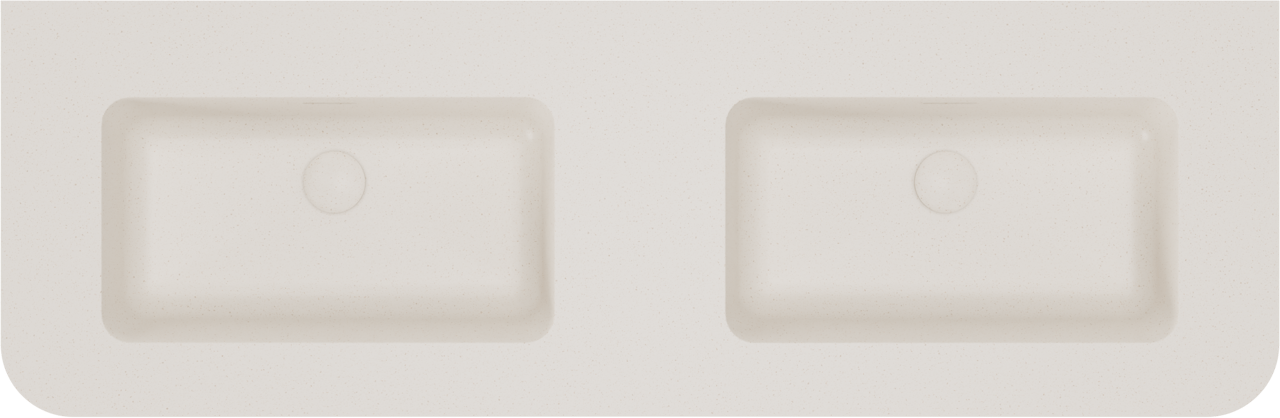 Storke Soft meuble salle de bains suspendu 140 x 46 cm Sand mat avec Mata Soft double vasque en Solid Surface beige granite