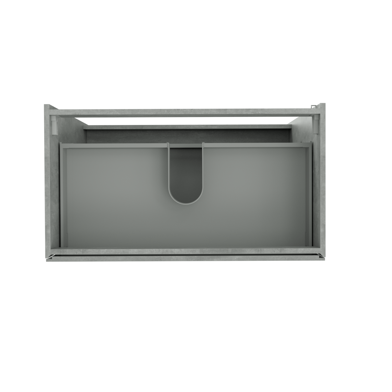 Storke Edge stehender Waschbeckenunterschrank: 95 x 52 cm, Beton dunkelgrau, 3 Schubladen