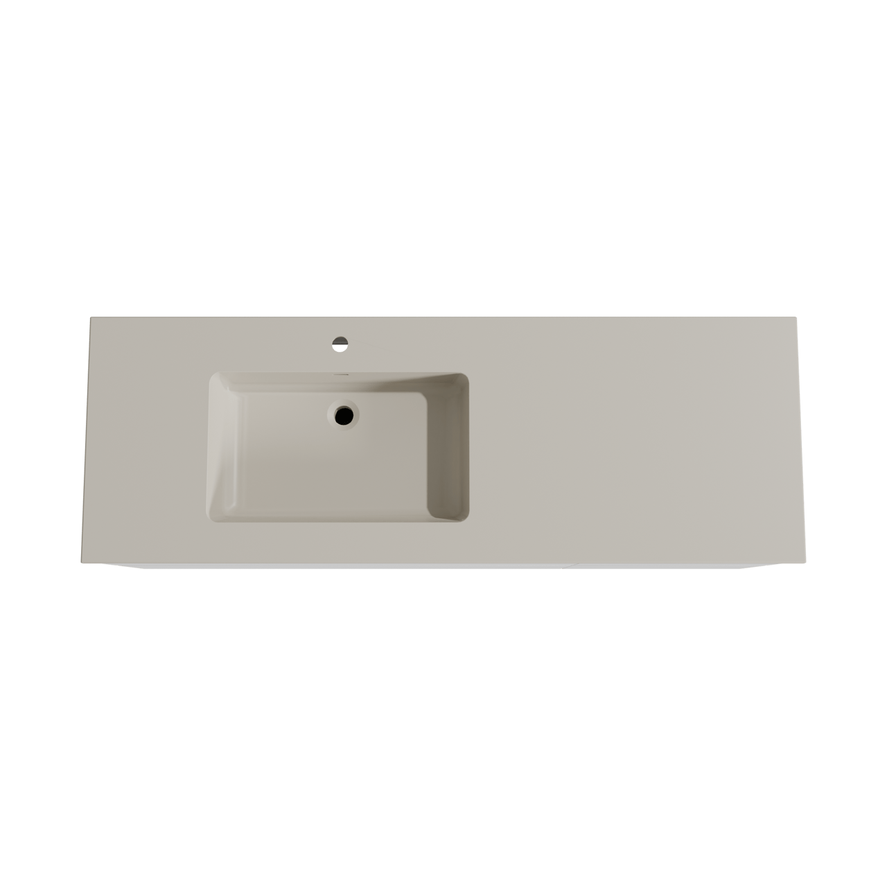 Storke Edge hängendes Möbelstück Set: 150 x 52 cm, Weiß matt, mit Diva Waschtisch links, Top Solid Seidengrau