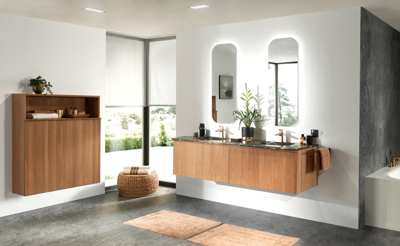 Balmani Tablo Arcato double vasque marbre Portoro Gold 180 x 55 cm