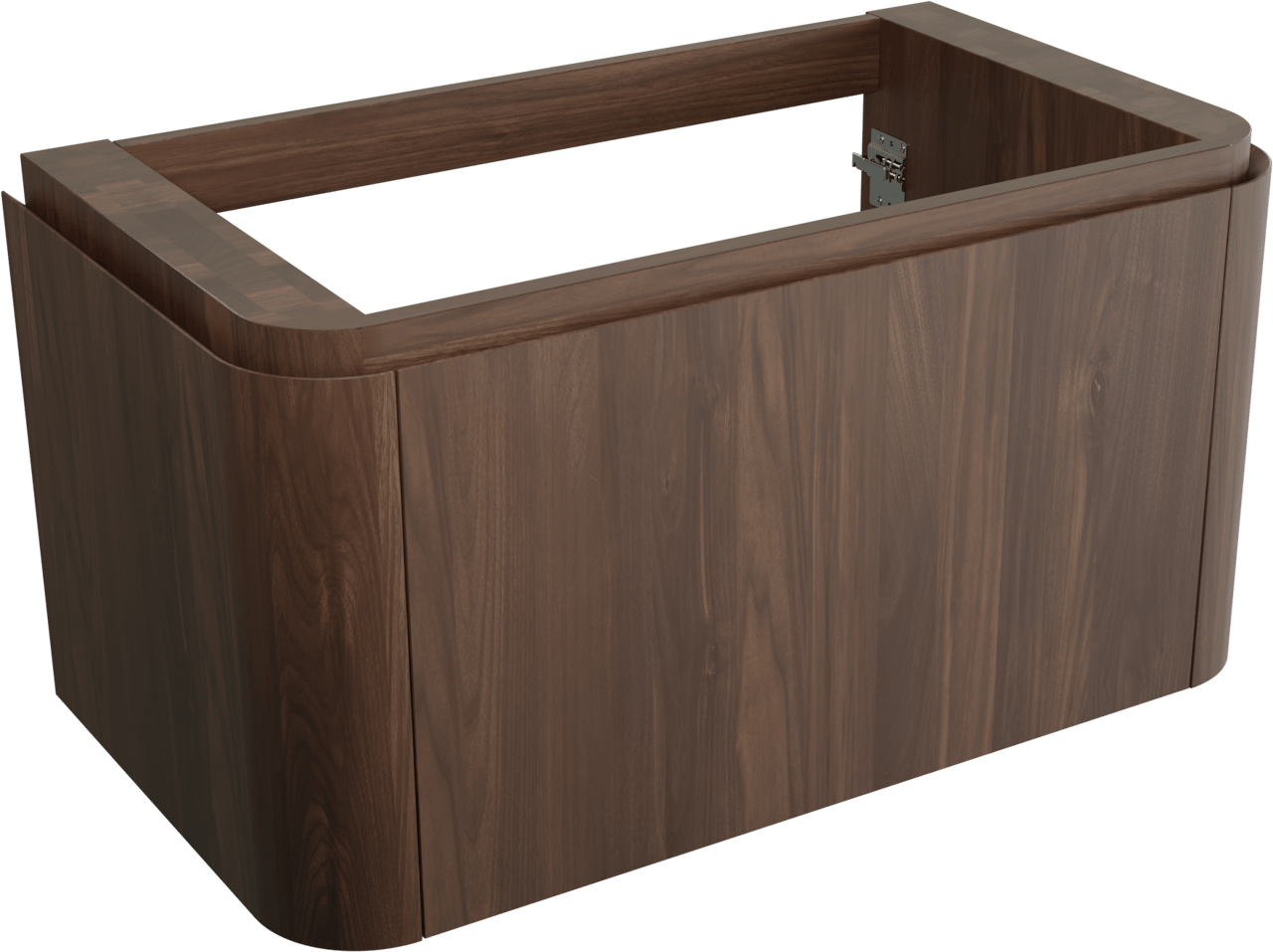 Balmani Moon hängender Waschbeckenunterschrank: 100 x 55 cm, Amerikanischer Nussbaum, 2 Schubladen