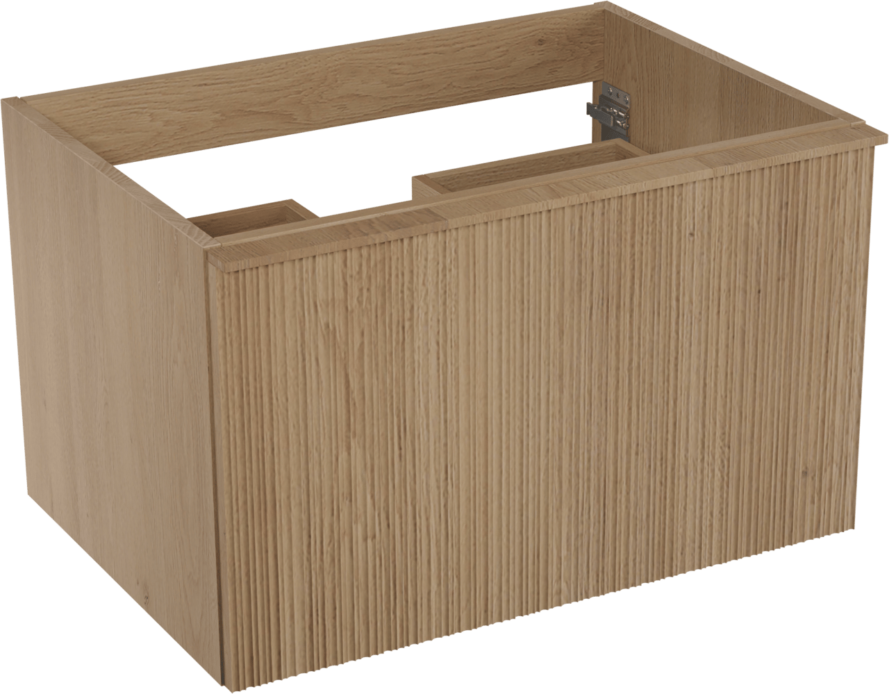 Balmani Forma zwevende wastafelonderkast 75 x 55 cm natuur eik 2 lades vert. asym. groef